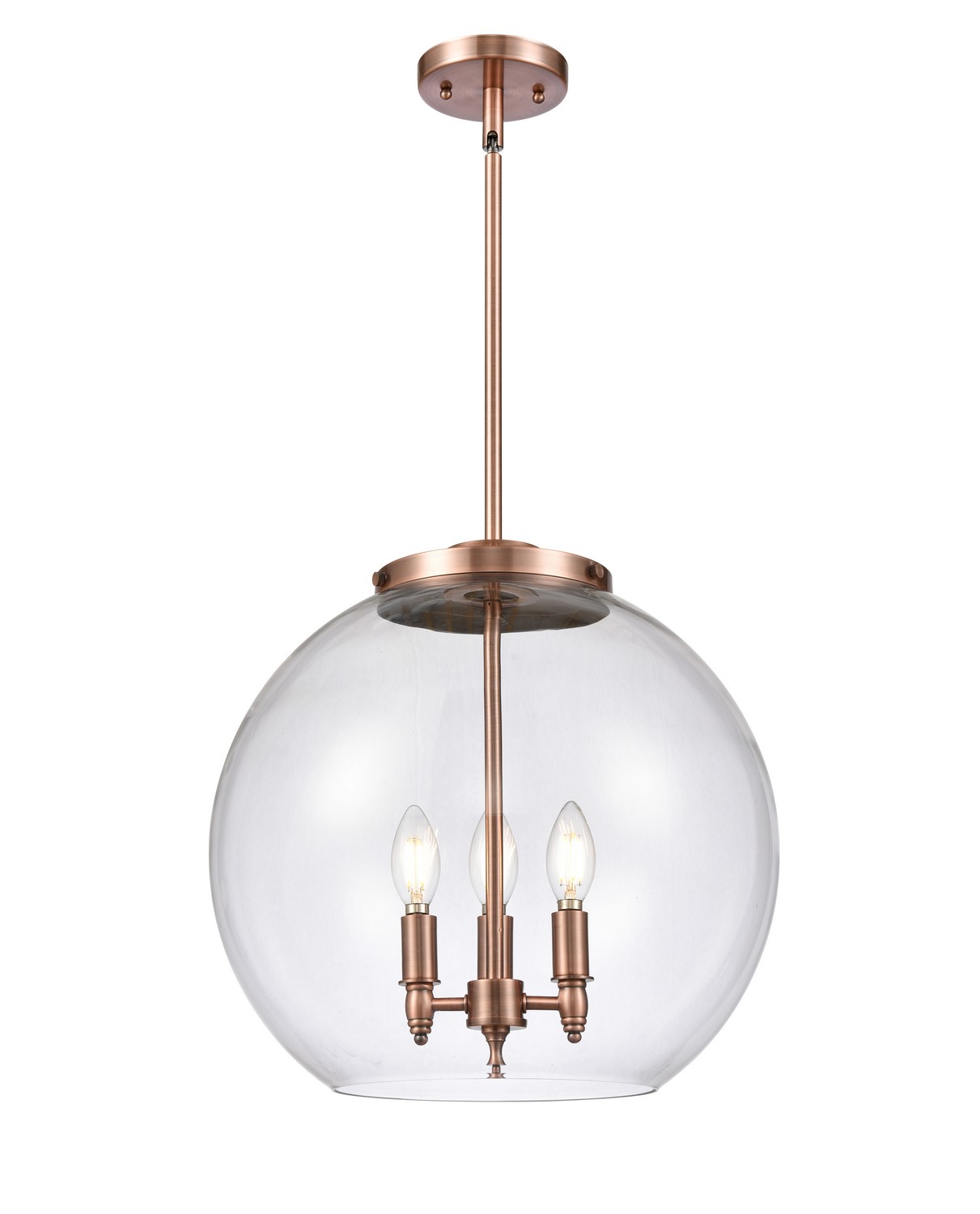 LED Pendant by Innovations - Essex Collection, Antique Copper Finish - 221-3S-AC-G122-16-LED