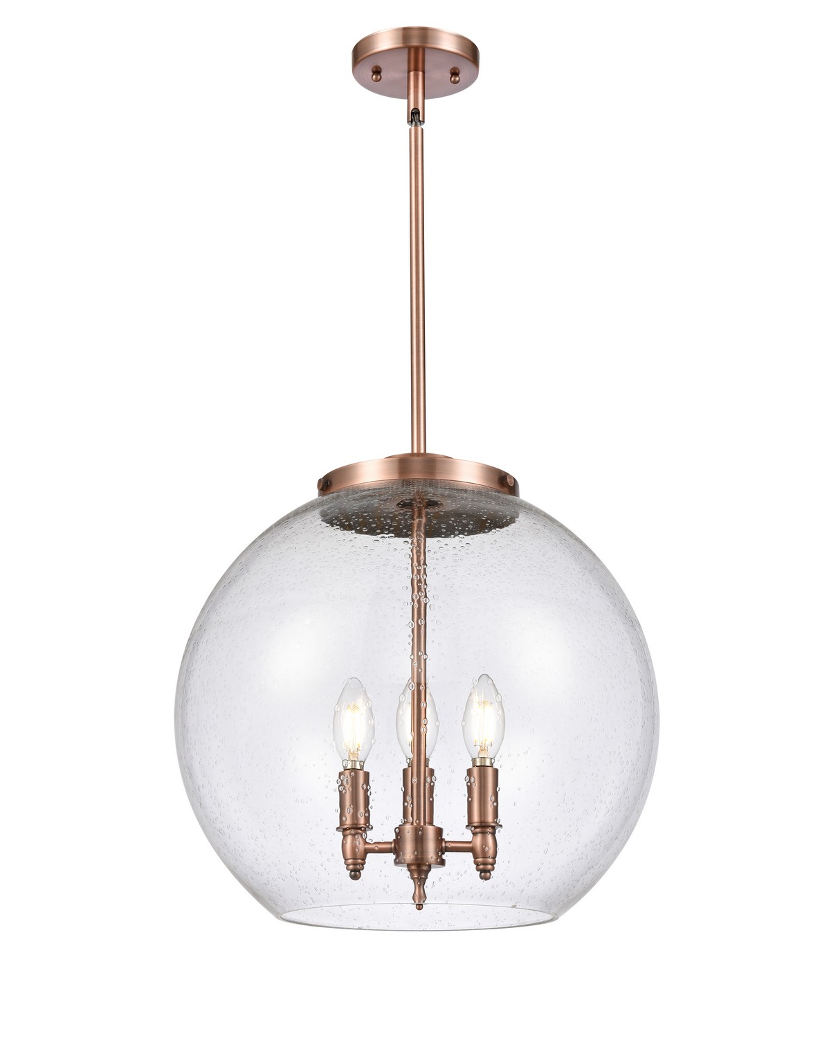 LED Pendant by Innovations - Essex Collection, Antique Copper Finish - 221-3S-AC-G124-16-LED