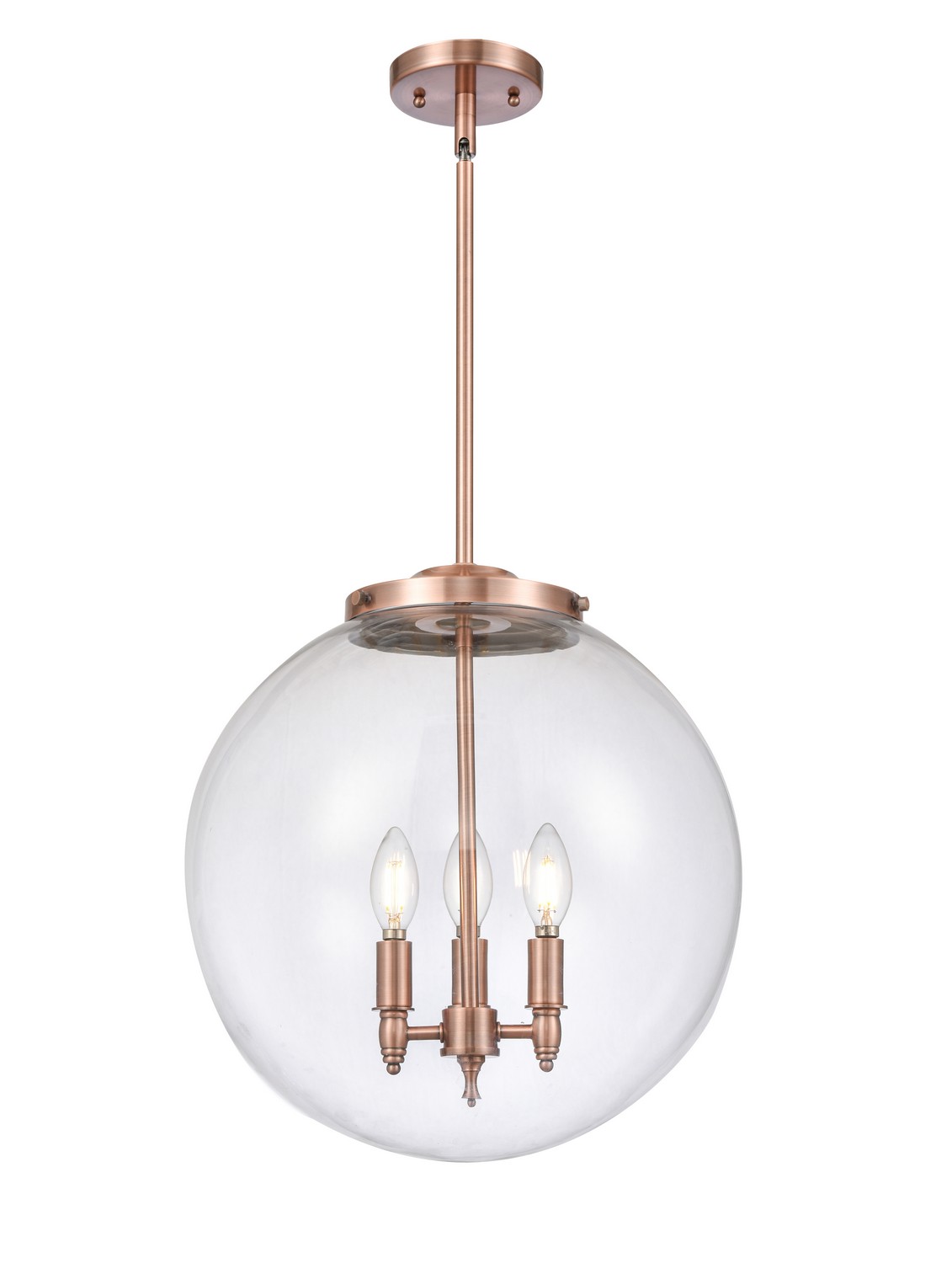 Three Light Pendant by Innovations - Essex Collection, Antique Copper Finish - 221-3S-AC-G202-16