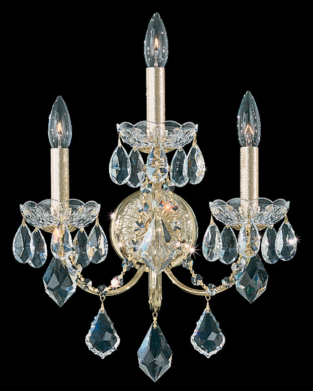 Schonbek Century Three Light Wall Sconce in Heirloom Gold - 1703-22