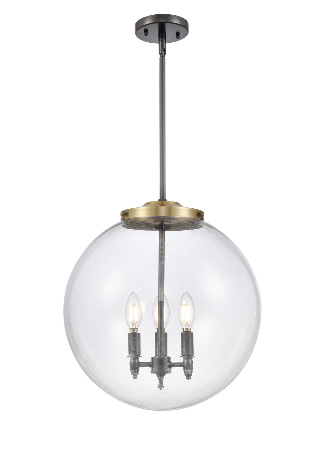 Three Light Pendant by Innovations - Essex Collection, Black Antique Brass Finish - 221-3S-BAB-G202-16