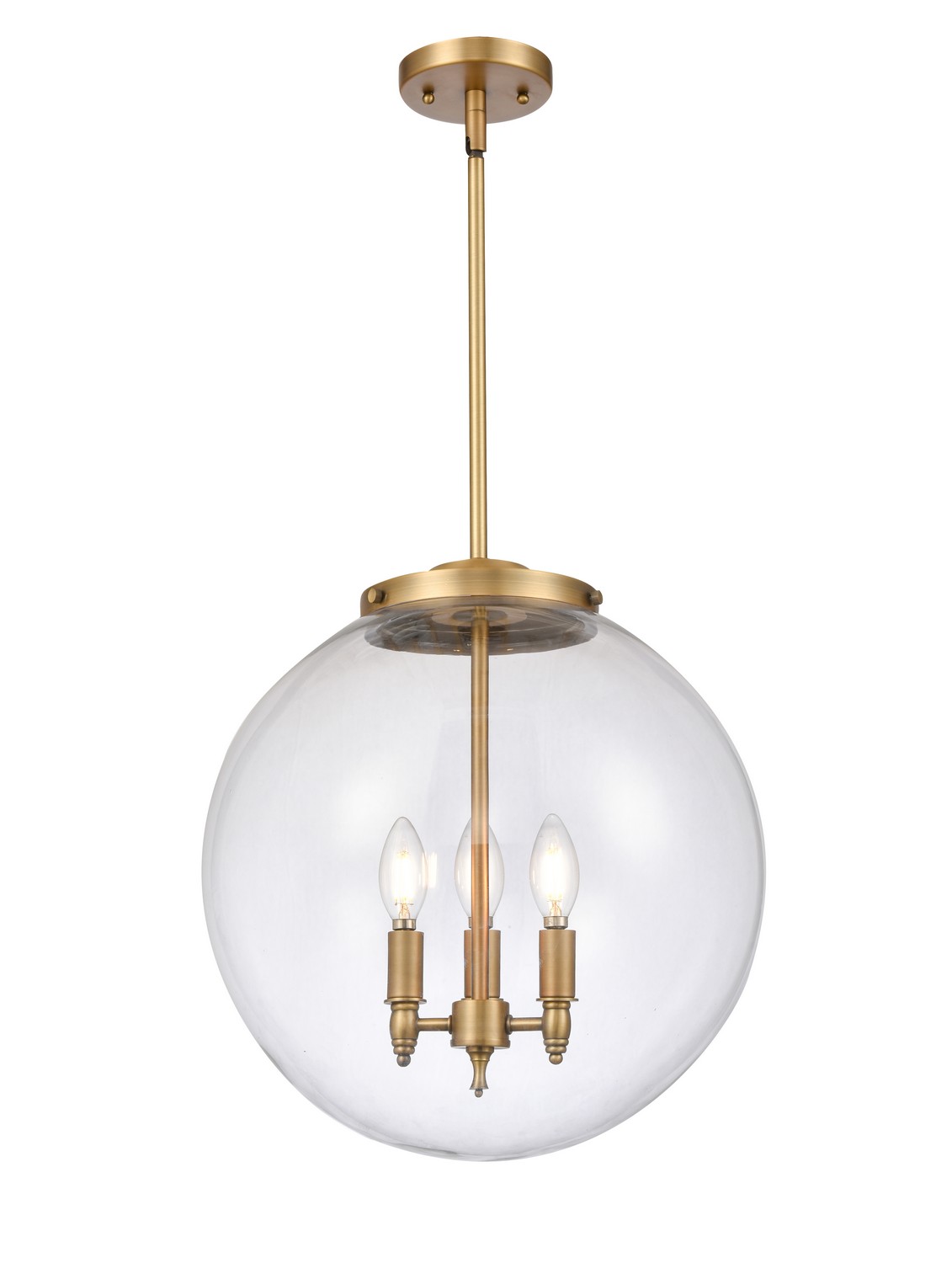Three Light Pendant by Innovations - Essex Collection, Brushed Brass Finish - 221-3S-BB-G202-16