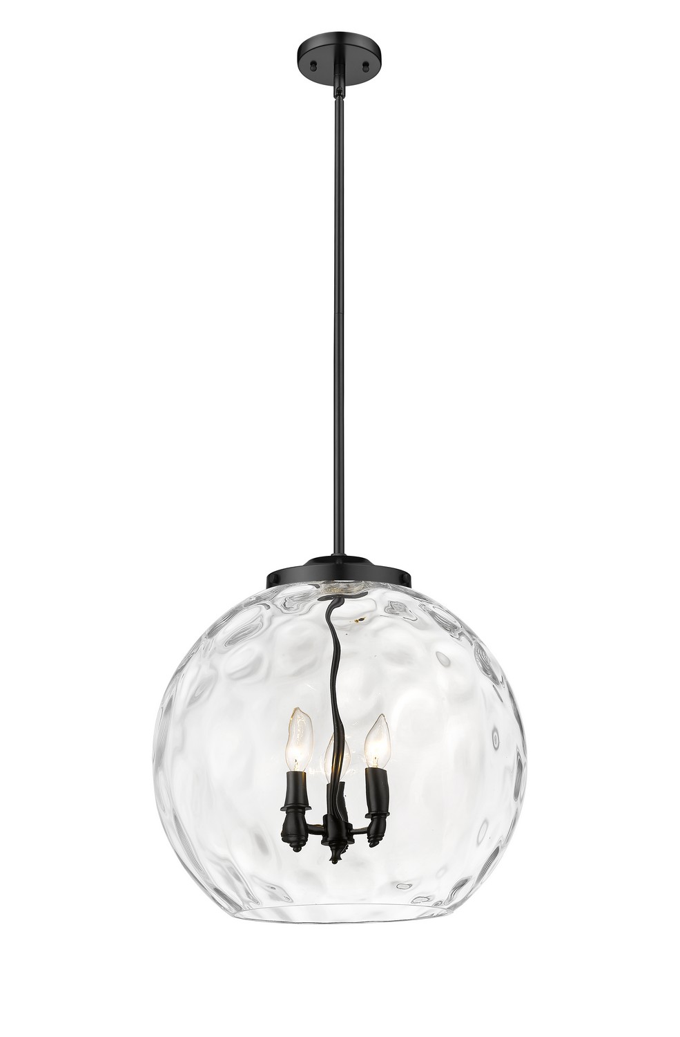 Three Light Pendant by Innovations - Essex Collection, Matte Black Finish - 221-3S-BK-G1215-18
