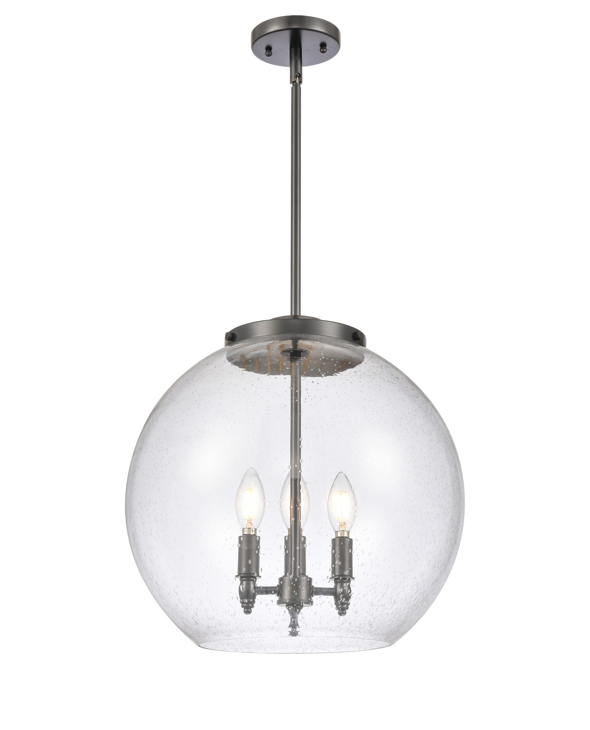 LED Pendant by Innovations - Essex Collection, Matte Black Finish - 221-3S-BK-G124-16-LED