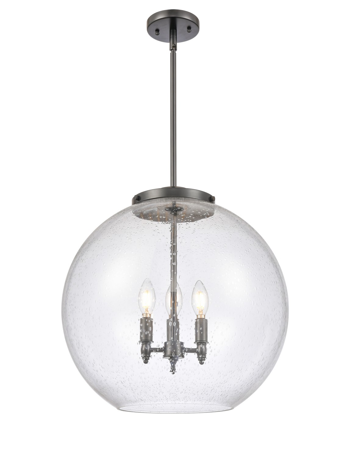 Three Light Pendant by Innovations - Essex Collection, Matte Black Finish - 221-3S-BK-G124-18