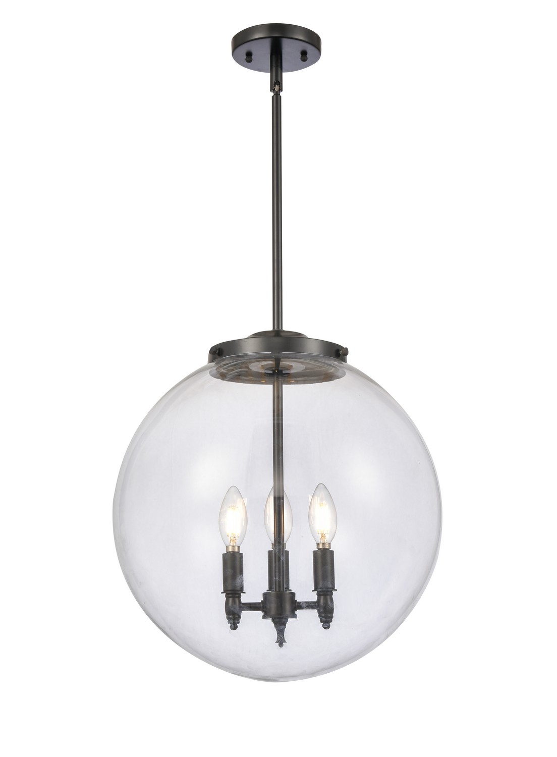 Three Light Pendant by Innovations - Essex Collection, Matte Black Finish - 221-3S-BK-G202-16