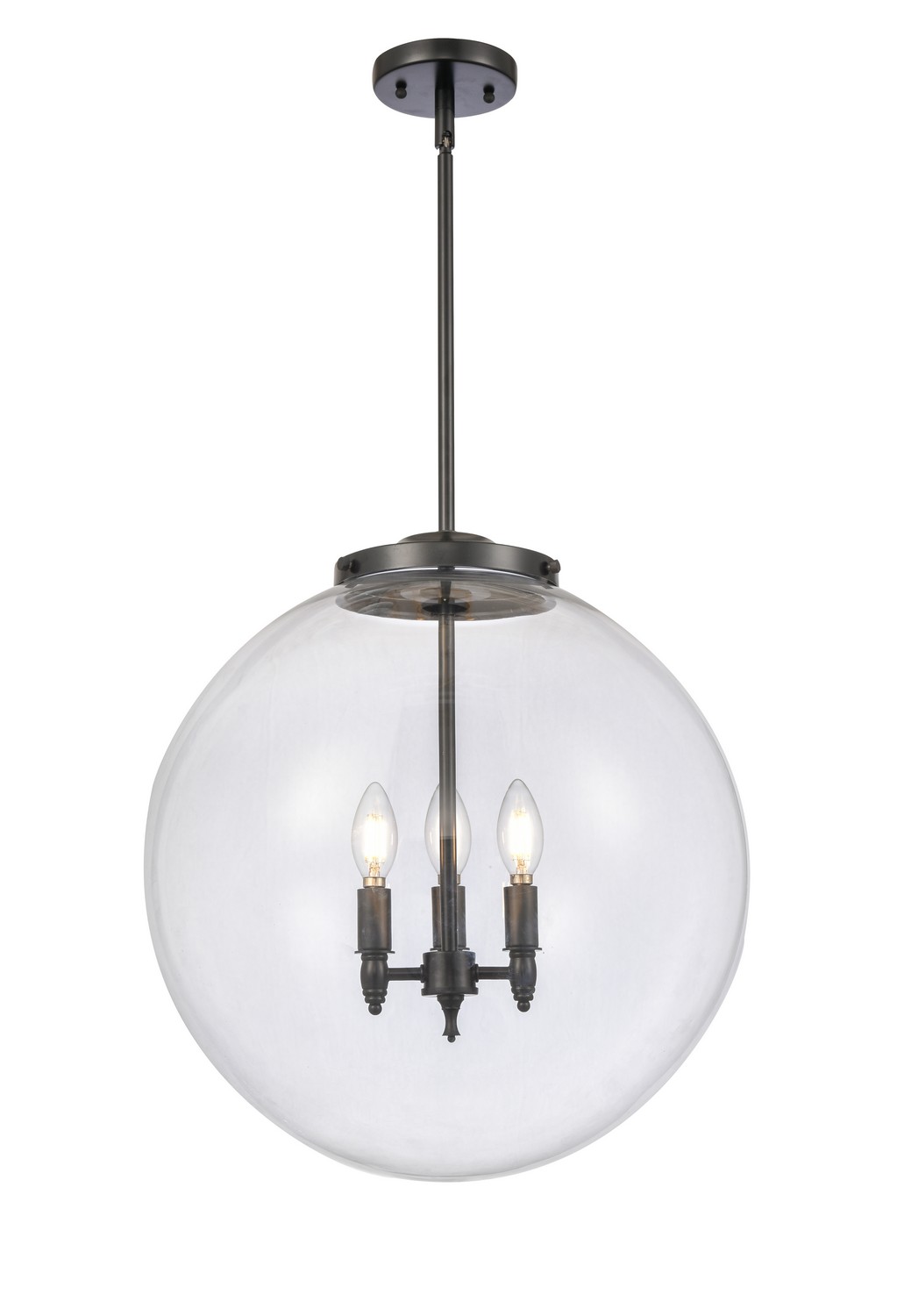 LED Pendant by Innovations - Essex Collection, Matte Black Finish - 221-3S-BK-G202-18-LED
