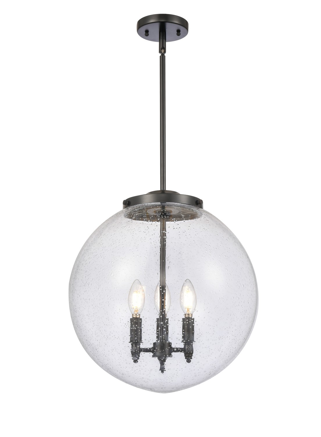 LED Pendant by Innovations - Essex Collection, Matte Black Finish - 221-3S-BK-G204-16-LED