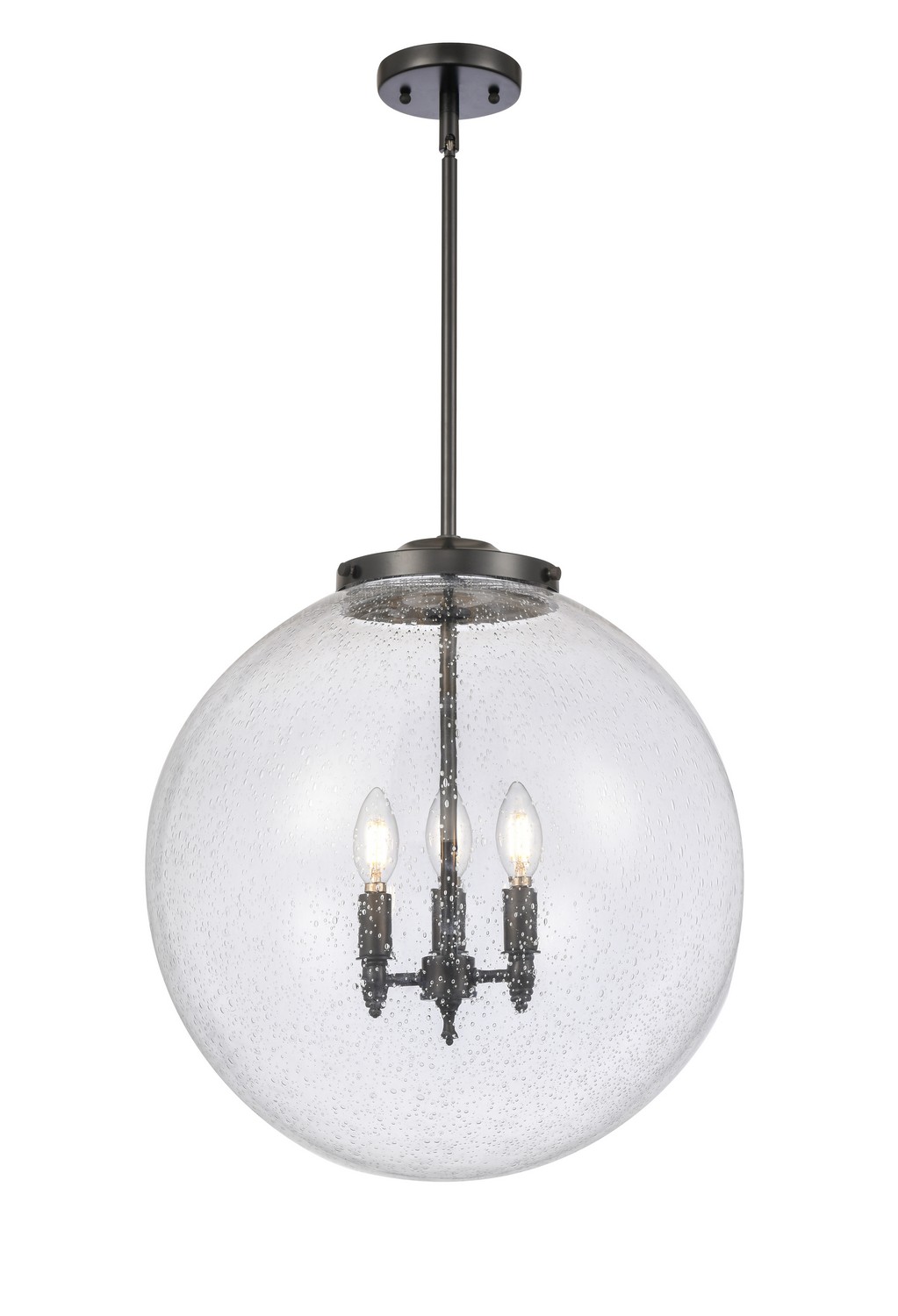 Three Light Pendant by Innovations - Essex Collection, Matte Black Finish - 221-3S-BK-G204-18