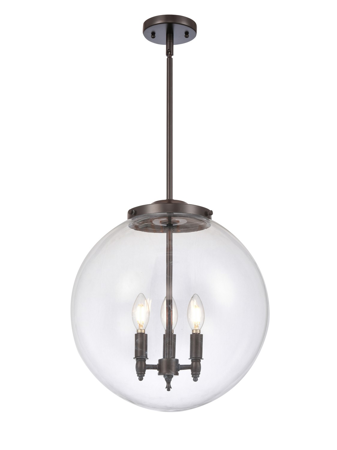 Three Light Pendant by Innovations - Essex Collection, Oil Rubbed Bronze Finish - 221-3S-OB-G202-16