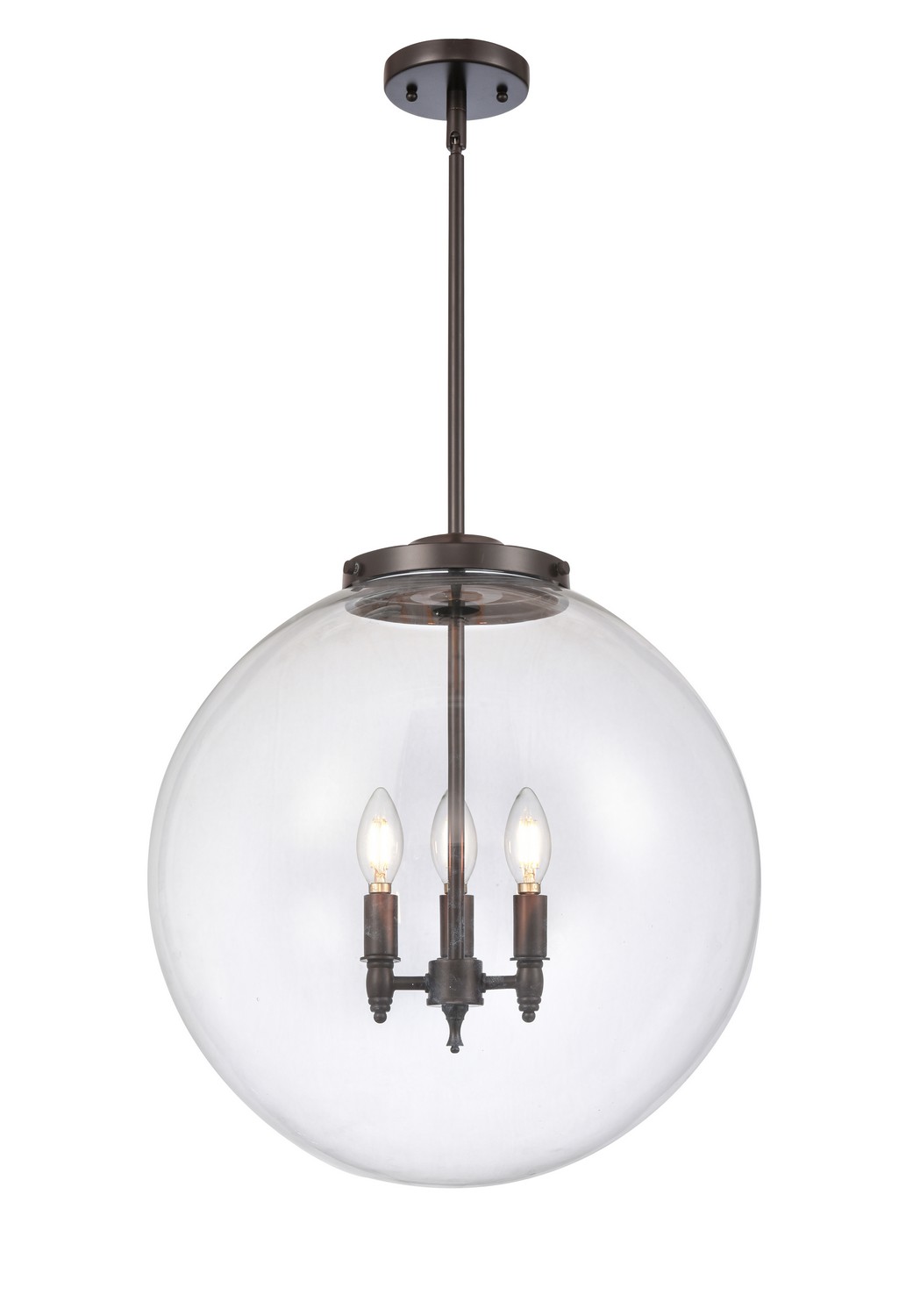 Three Light Pendant by Innovations - Essex Collection, Oil Rubbed Bronze Finish - 221-3S-OB-G202-18