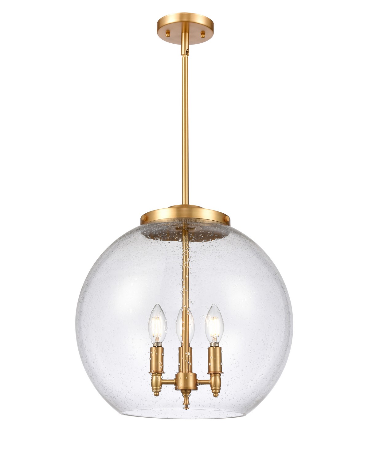 Three Light Pendant by Innovations - Essex Collection, Satin Gold Finish - 221-3S-SG-G124-16