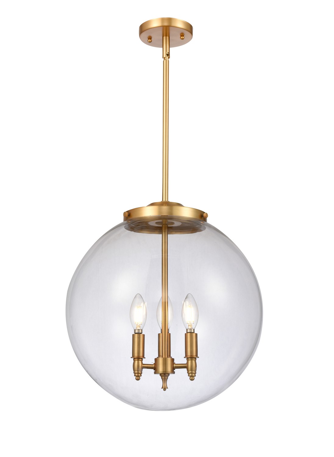 Three Light Pendant by Innovations - Essex Collection, Satin Gold Finish - 221-3S-SG-G202-16