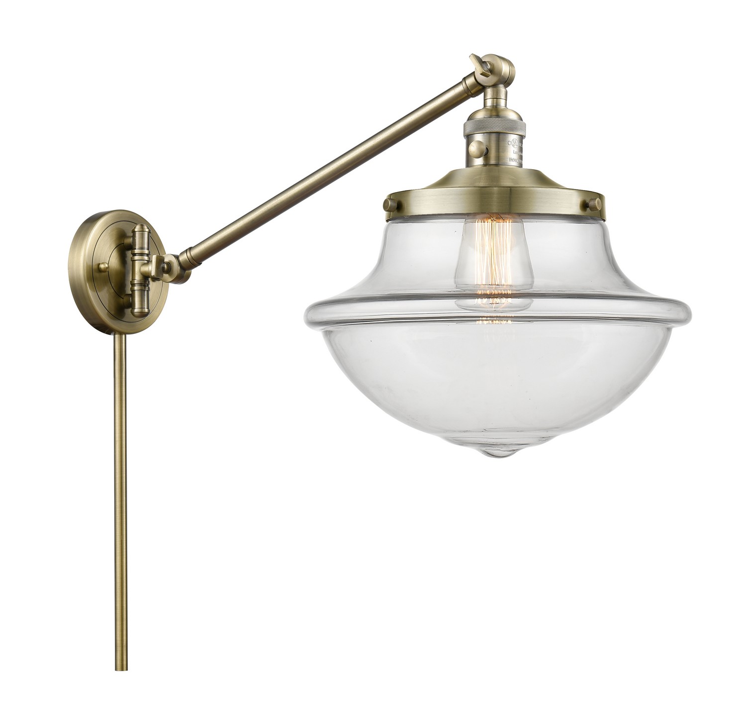 LED Swing Arm by Innovations - Franklin Restoration Collection, Antique Brass Finish - 237-AB-G542-LED