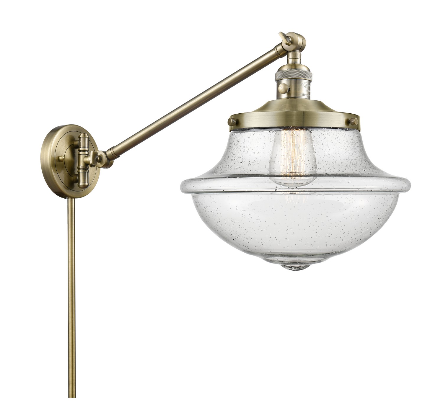 LED Swing Arm by Innovations - Franklin Restoration Collection, Antique Brass Finish - 237-AB-G544-LED