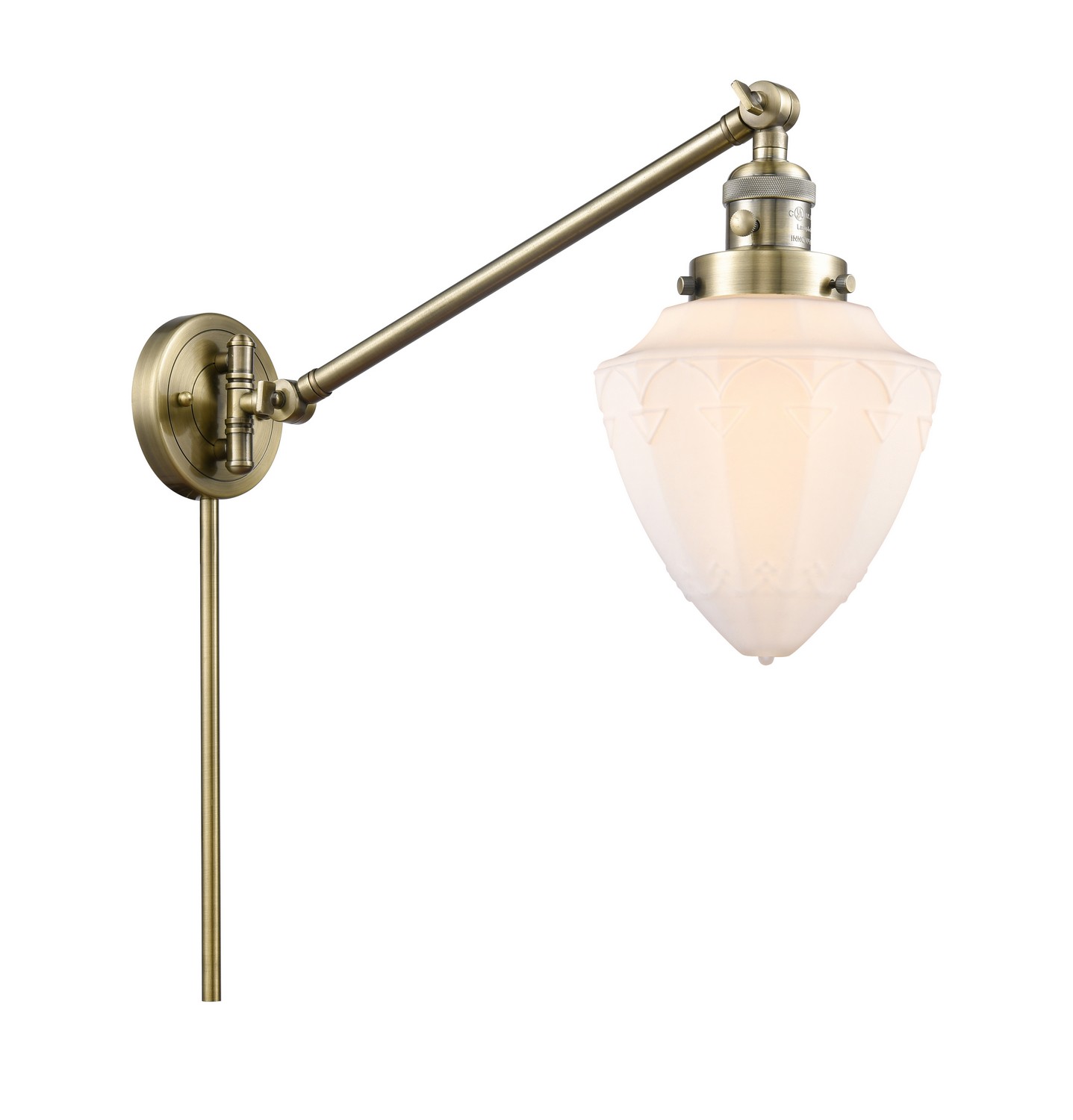 LED Swing Arm by Innovations - Franklin Restoration Collection, Antique Brass Finish - 237-AB-G661-7-LED