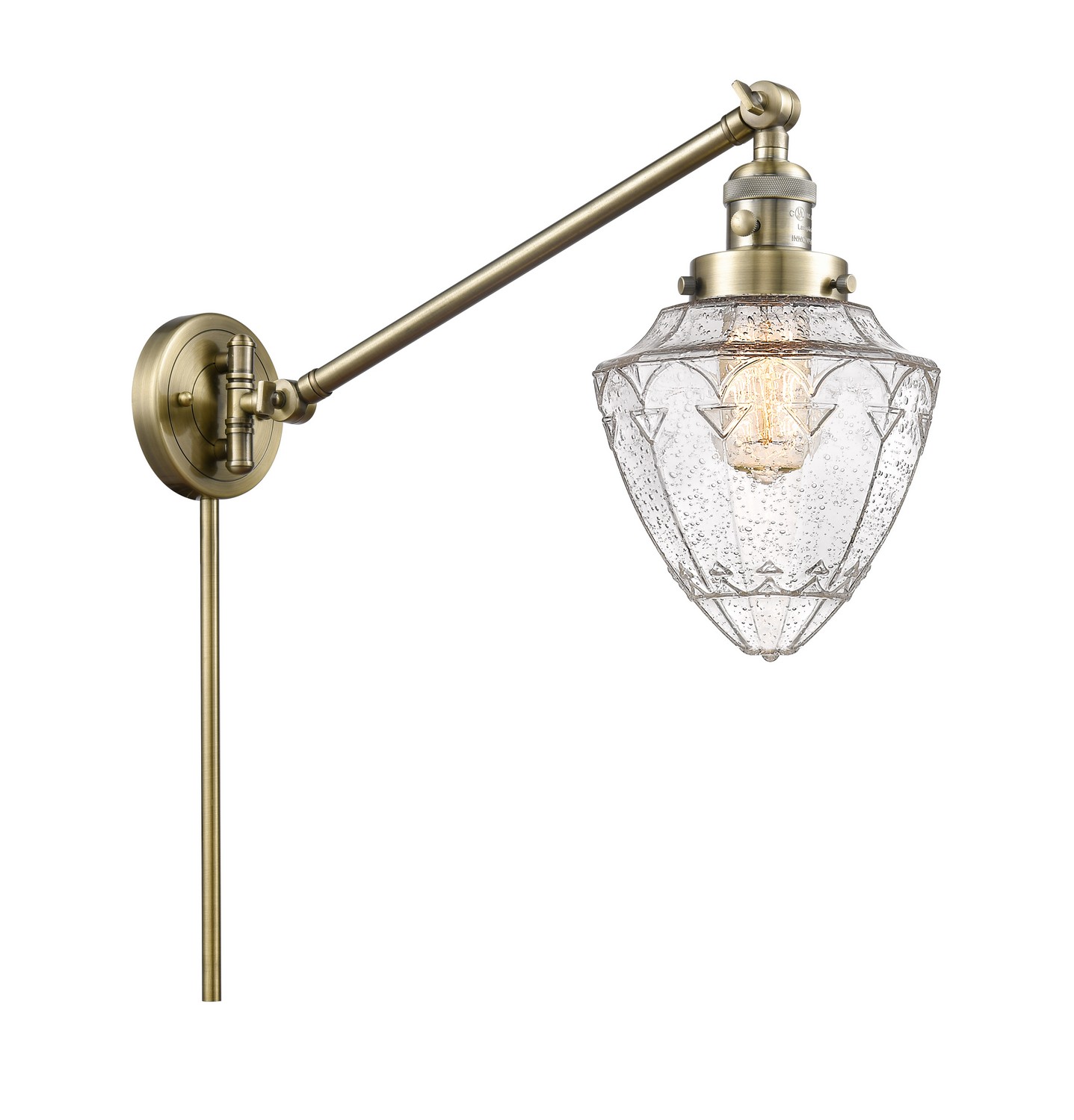 LED Swing Arm by Innovations - Franklin Restoration Collection, Antique Brass Finish - 237-AB-G664-7-LED