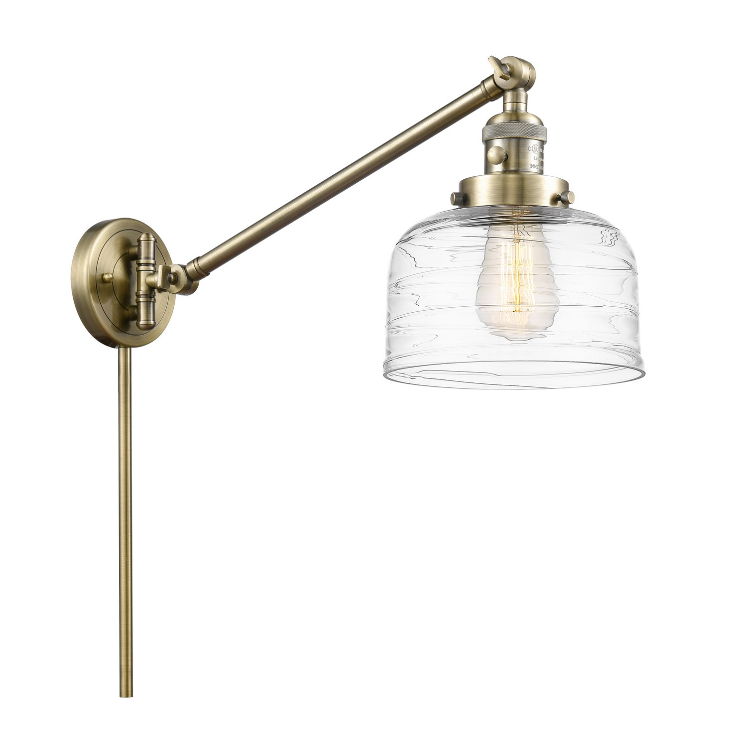 LED Swing Arm by Innovations - Franklin Restoration Collection, Antique Brass Finish - 237-AB-G713-LED