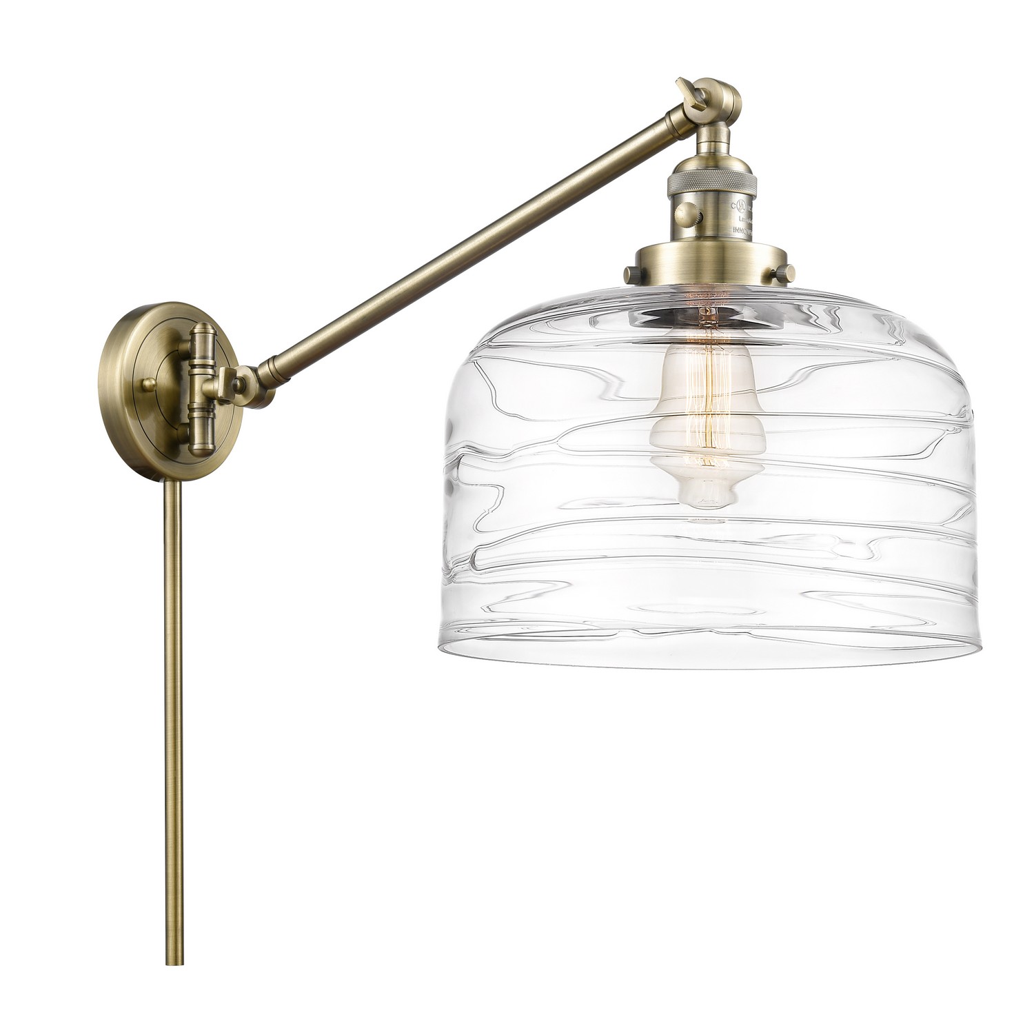 LED Swing Arm by Innovations - Franklin Restoration Collection, Antique Brass Finish - 237-AB-G713-L-LED