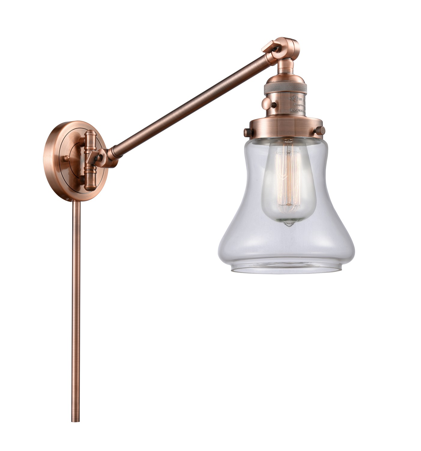 LED Swing Arm by Innovations - Franklin Restoration Collection, Antique Copper Finish - 237-AC-G192-LED