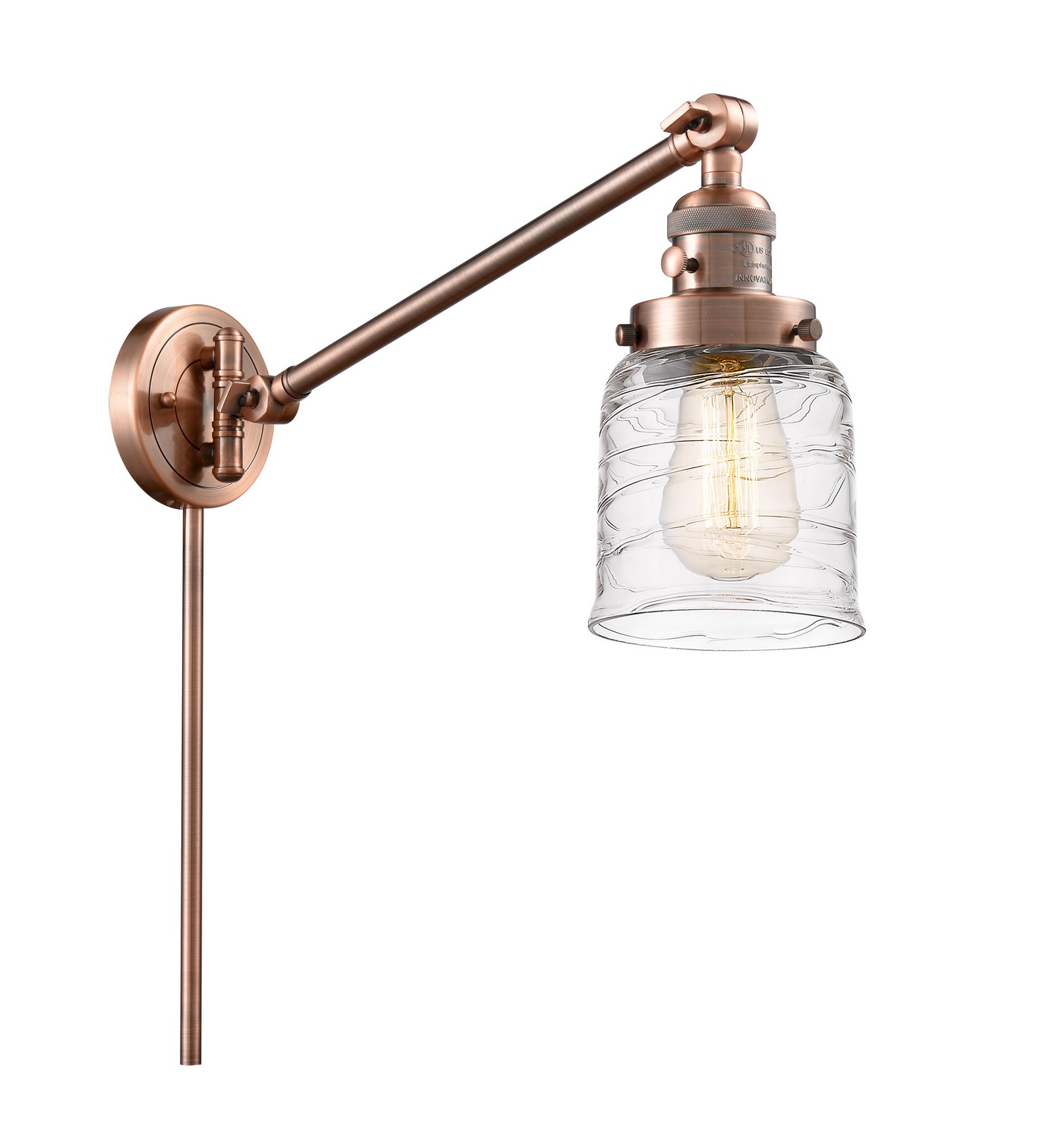 One Light Swing Arm by Innovations - Franklin Restoration Collection, Antique Copper Finish - 237-AC-G513