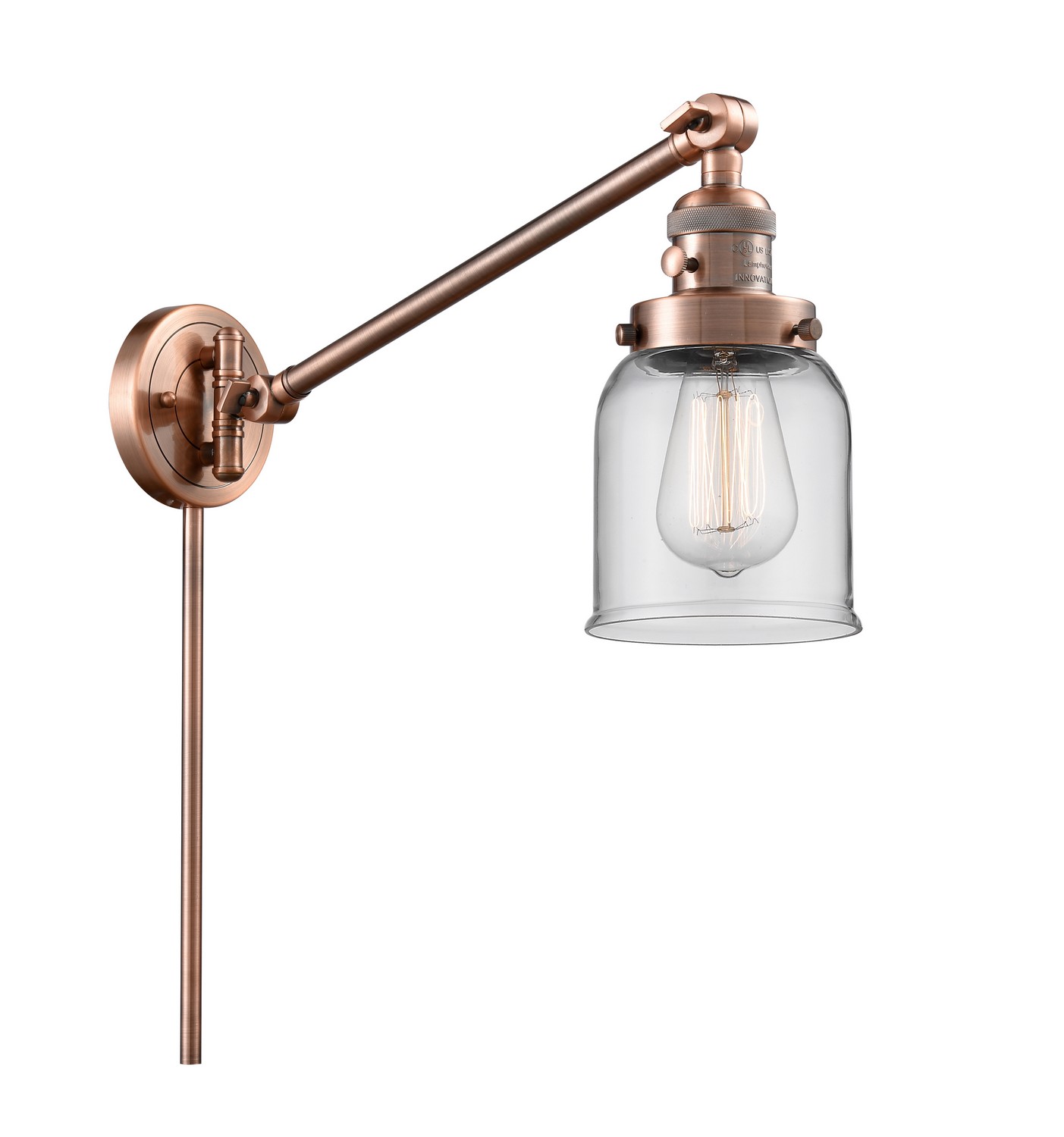 LED Swing Arm by Innovations - Franklin Restoration Collection, Antique Copper Finish - 237-AC-G52-LED