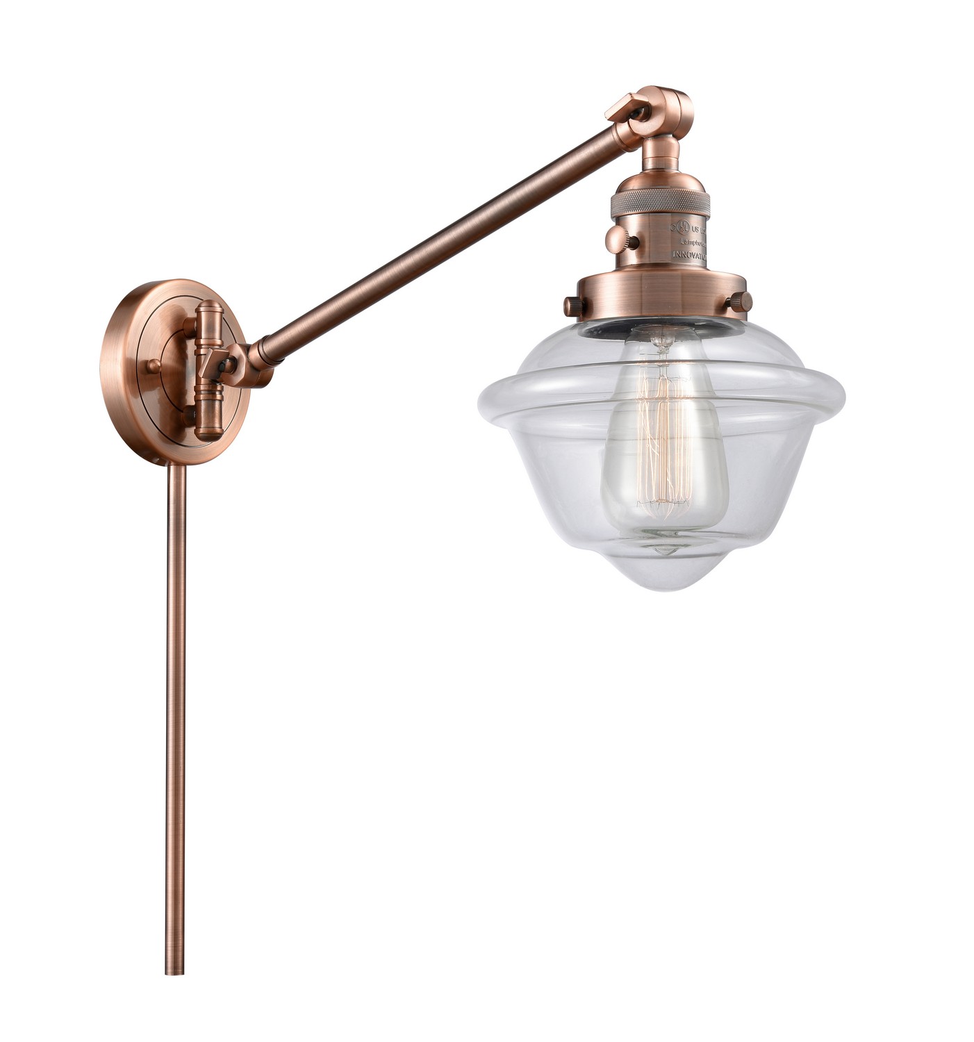 LED Swing Arm by Innovations - Franklin Restoration Collection, Antique Copper Finish - 237-AC-G532-LED