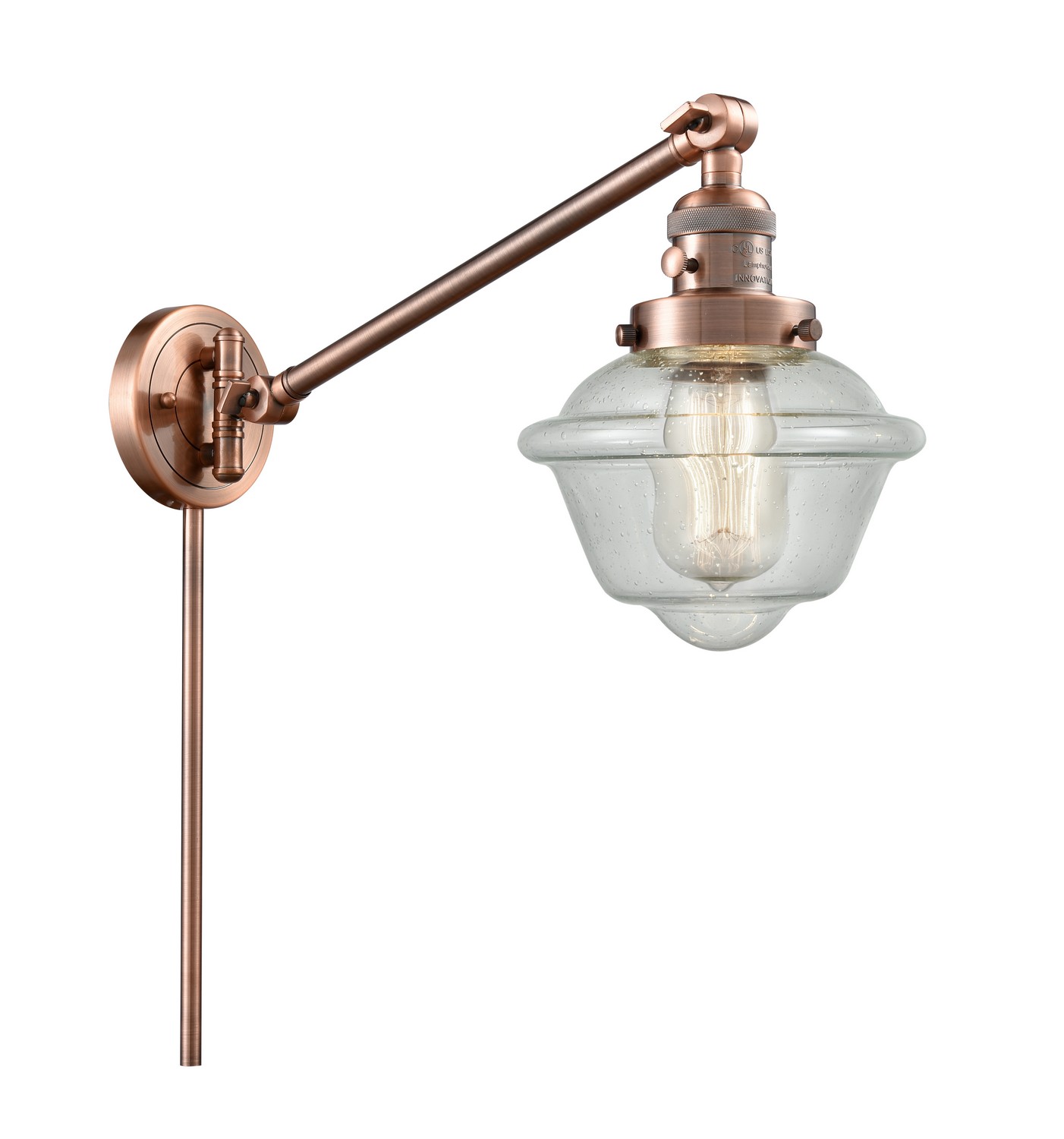 LED Swing Arm by Innovations - Franklin Restoration Collection, Antique Copper Finish - 237-AC-G534-LED