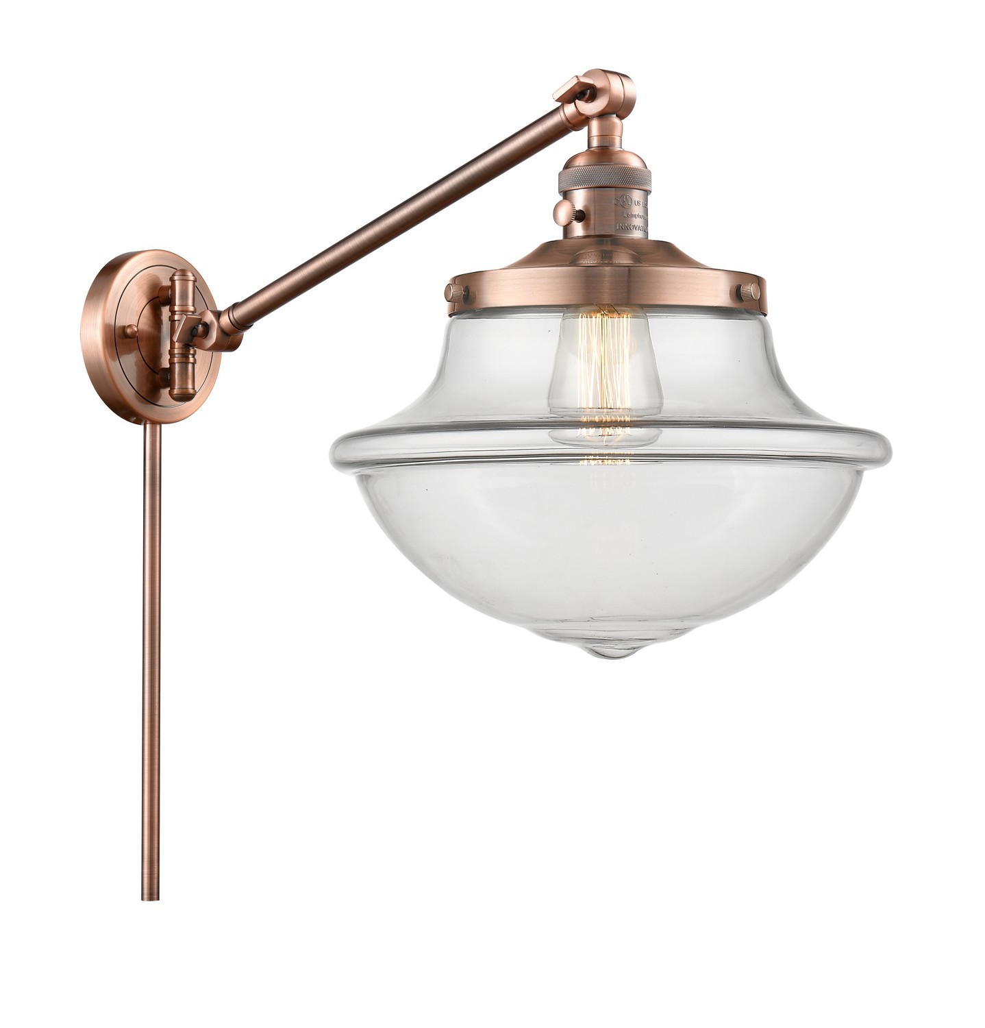 LED Swing Arm by Innovations - Franklin Restoration Collection, Antique Copper Finish - 237-AC-G542-LED