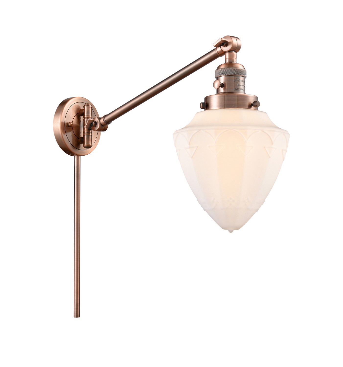 One Light Swing Arm by Innovations - Franklin Restoration Collection, Antique Copper Finish - 237-AC-G661-7