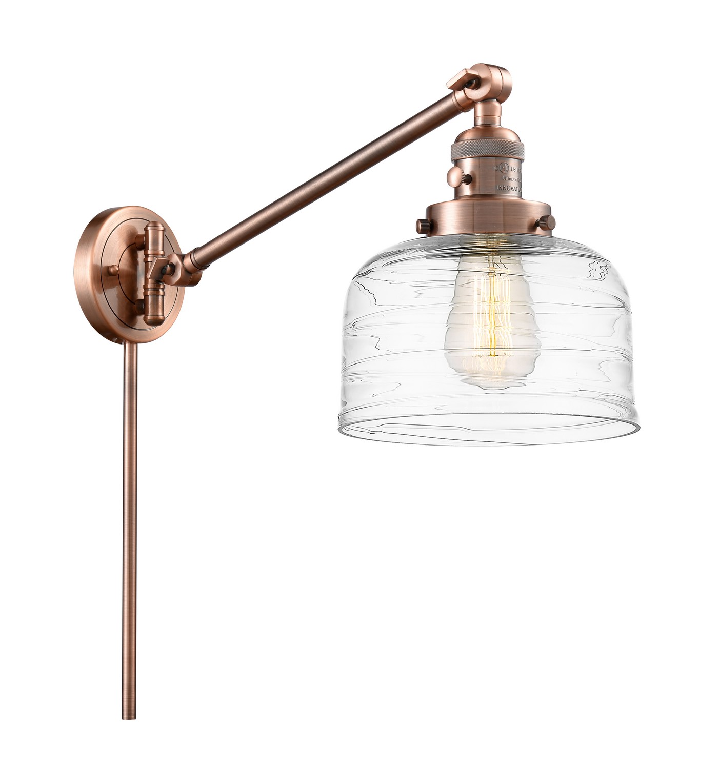 One Light Swing Arm by Innovations - Franklin Restoration Collection, Antique Copper Finish - 237-AC-G713