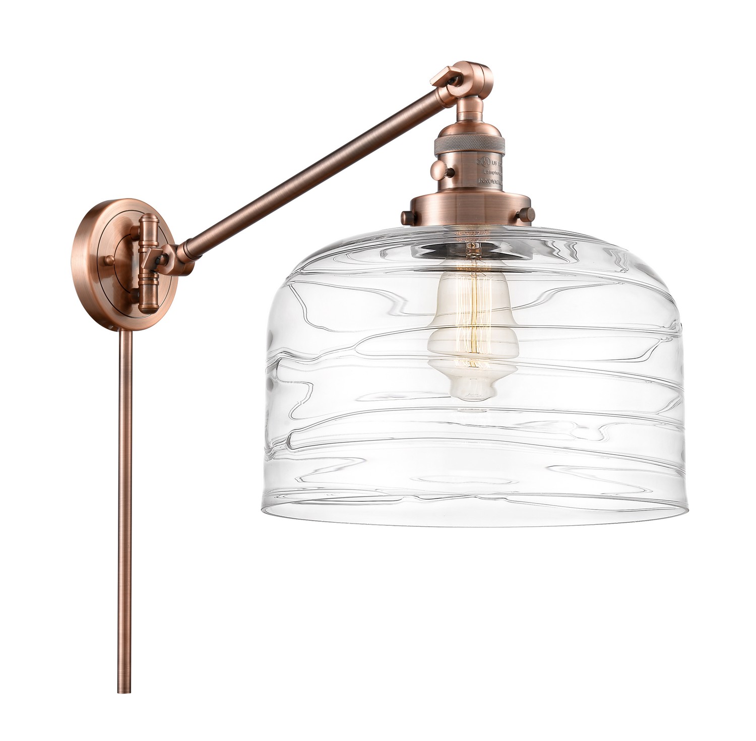 LED Swing Arm by Innovations - Franklin Restoration Collection, Antique Copper Finish - 237-AC-G713-L-LED