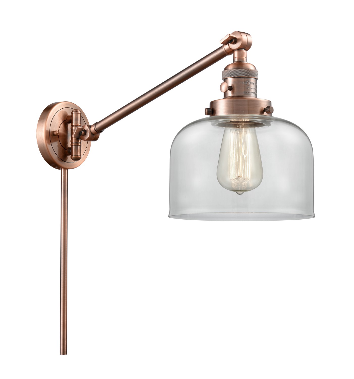 LED Swing Arm by Innovations - Franklin Restoration Collection, Antique Copper Finish - 237-AC-G72-LED