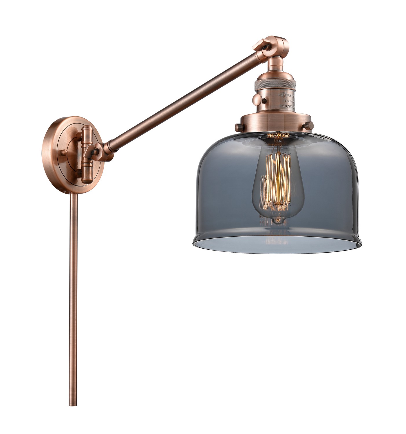 LED Swing Arm by Innovations - Franklin Restoration Collection, Antique Copper Finish - 237-AC-G73-LED
