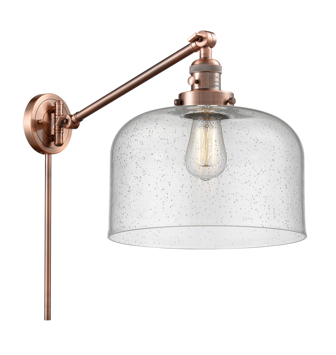 LED Swing Arm by Innovations - Franklin Restoration Collection, Antique Copper Finish - 237-AC-G74-L-LED