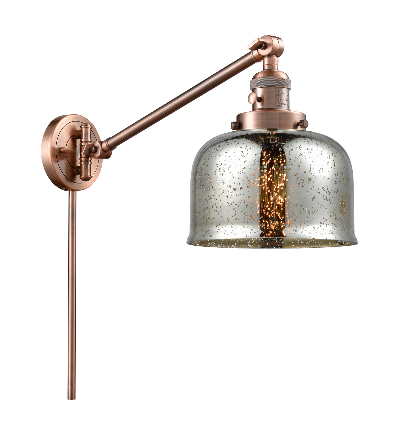 LED Swing Arm by Innovations - Franklin Restoration Collection, Antique Copper Finish - 237-AC-G78-LED
