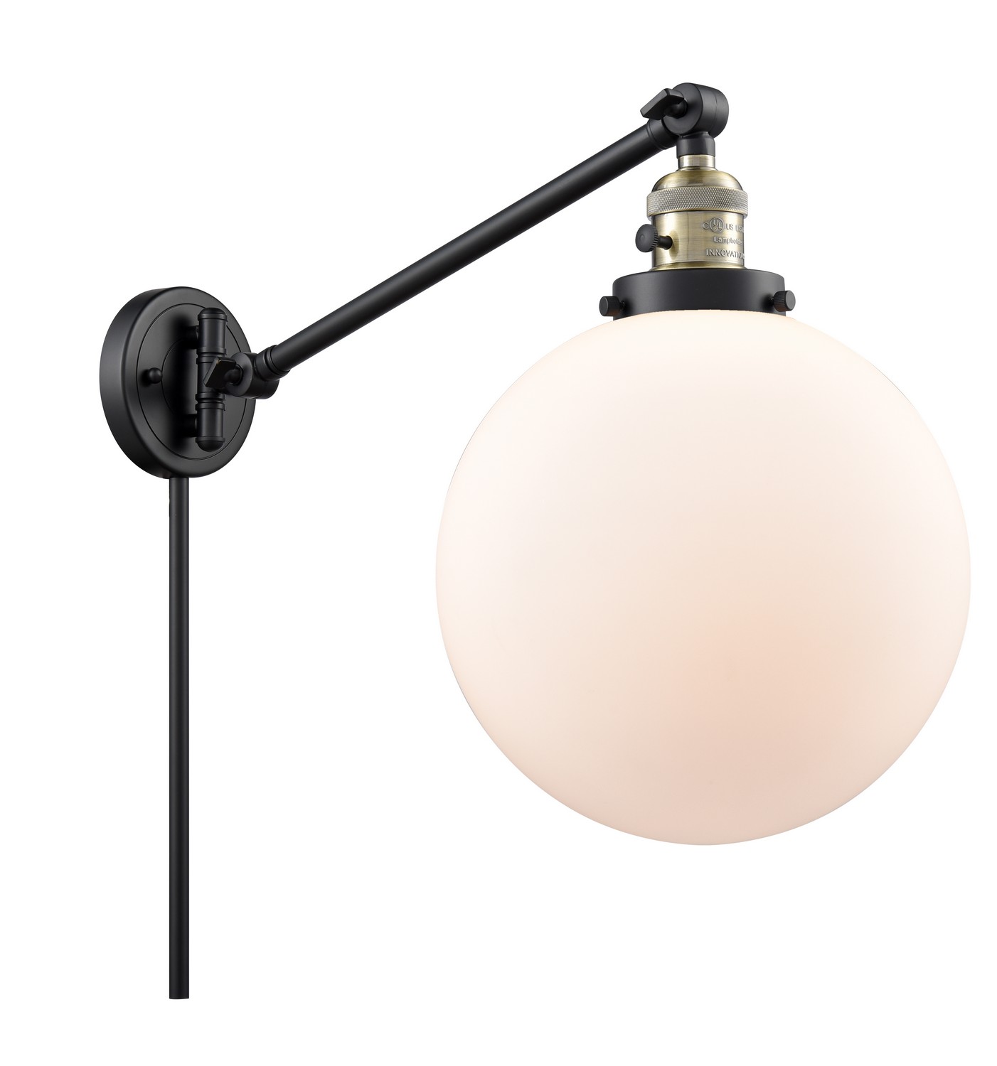 LED Swing Arm by Innovations - Franklin Restoration Collection, Black Antique Brass Finish - 237-BAB-G201-10-LED