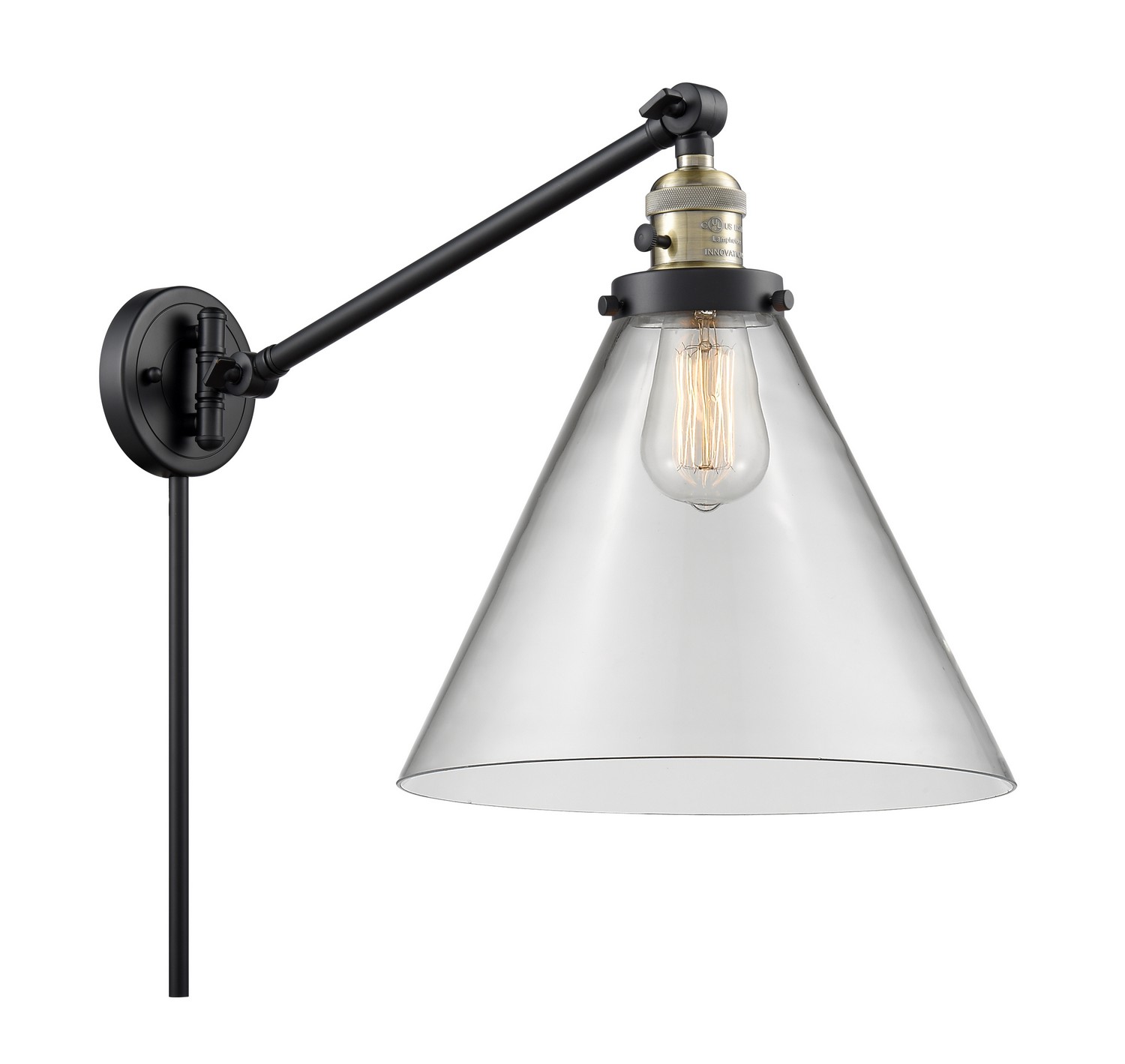 LED Swing Arm by Innovations - Franklin Restoration Collection, Black Antique Brass Finish - 237-BAB-G42-L-LED