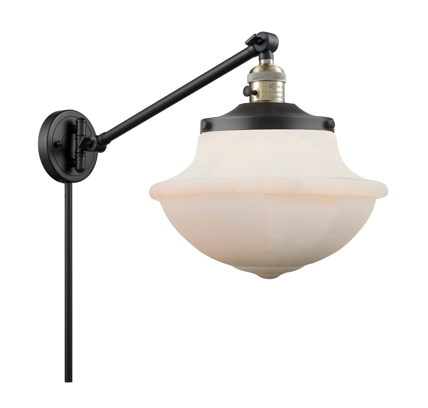 LED Swing Arm by Innovations - Franklin Restoration Collection, Black Antique Brass Finish - 237-BAB-G541-LED