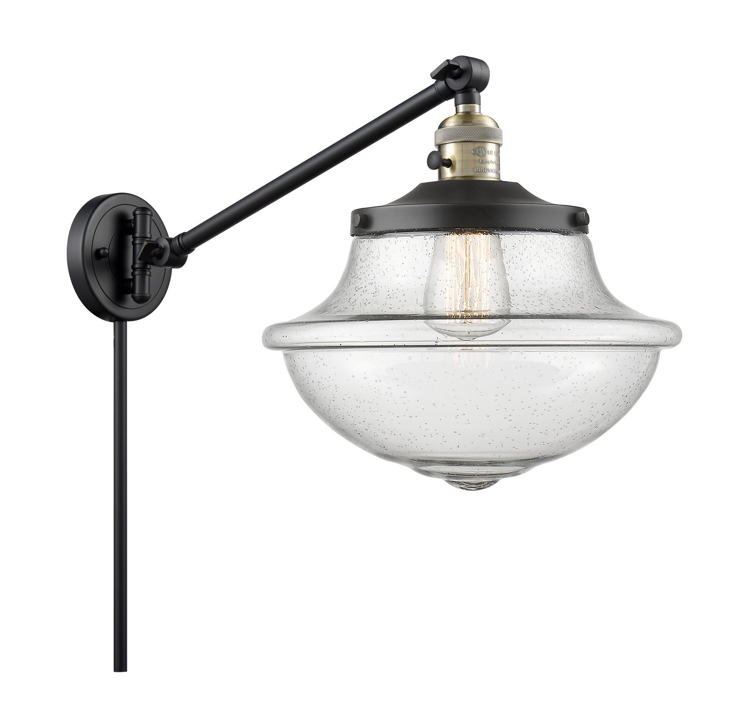 LED Swing Arm by Innovations - Franklin Restoration Collection, Black Antique Brass Finish - 237-BAB-G544-LED