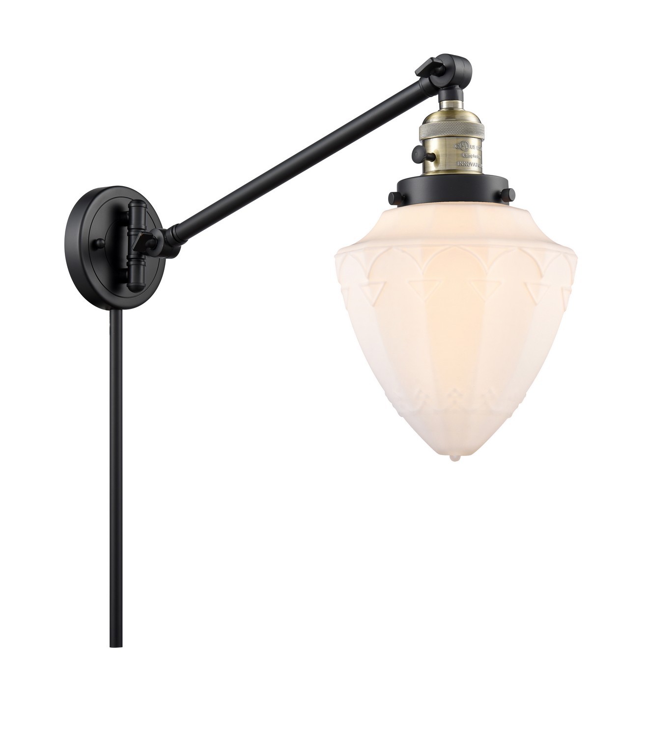 LED Swing Arm by Innovations - Franklin Restoration Collection, Black Antique Brass Finish - 237-BAB-G661-7-LED