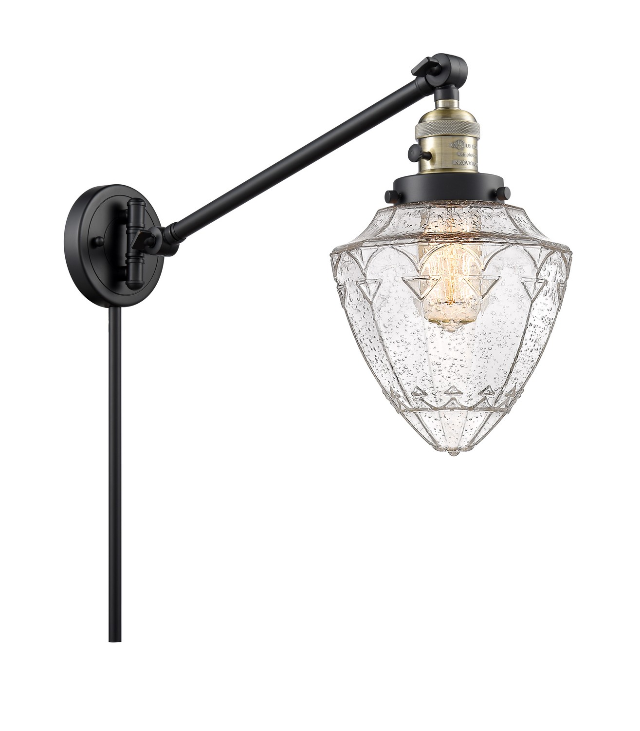 LED Swing Arm by Innovations - Franklin Restoration Collection, Black Antique Brass Finish - 237-BAB-G664-7-LED