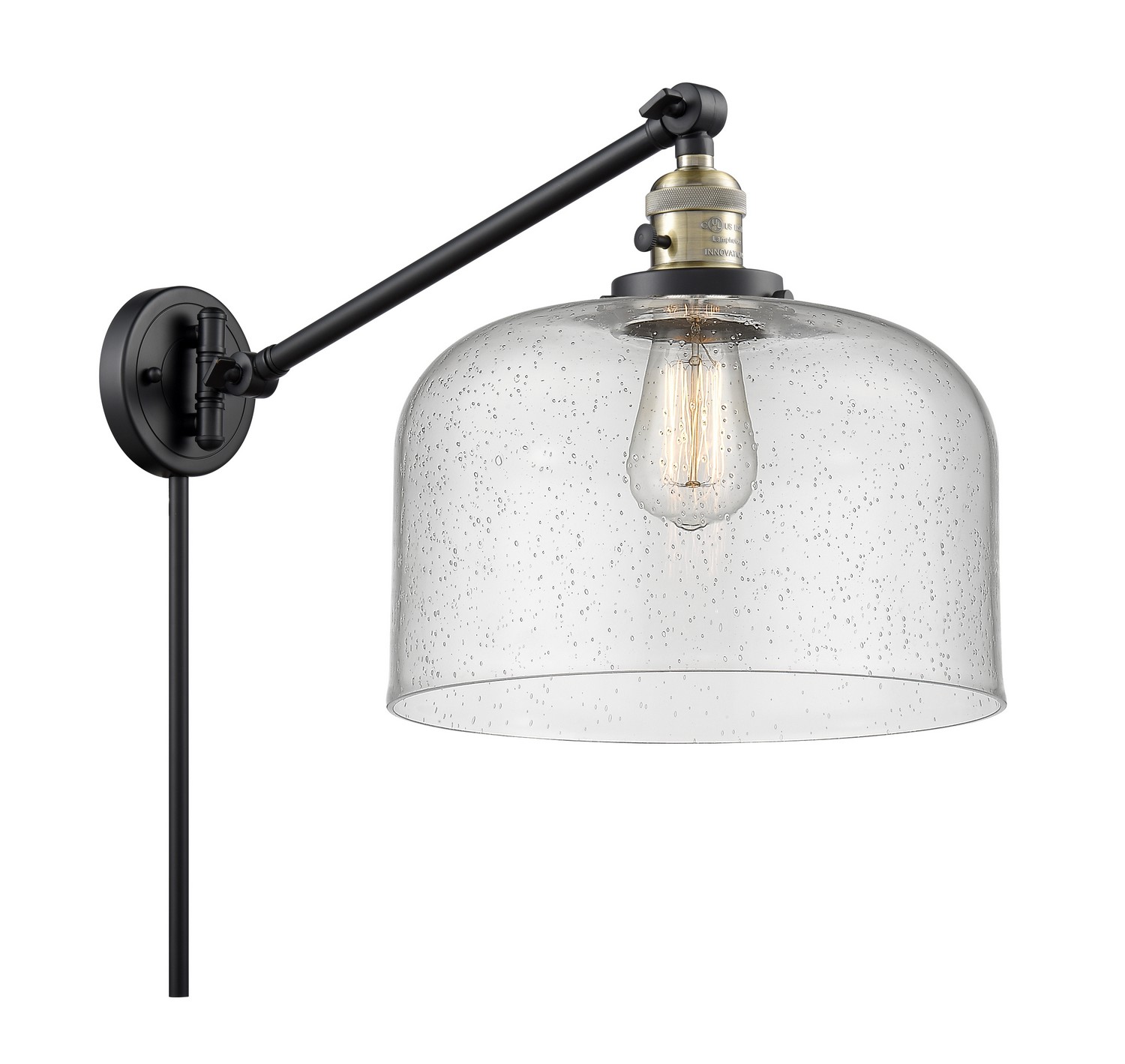 LED Swing Arm by Innovations - Franklin Restoration Collection, Black Antique Brass Finish - 237-BAB-G74-L-LED