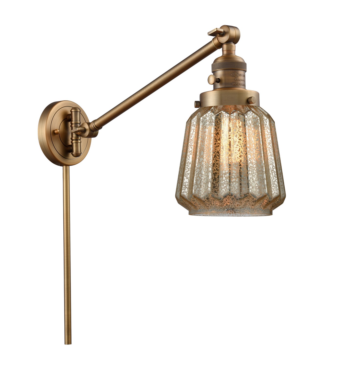 LED Swing Arm by Innovations - Franklin Restoration Collection, Brushed Brass Finish - 237-BB-G146-LED