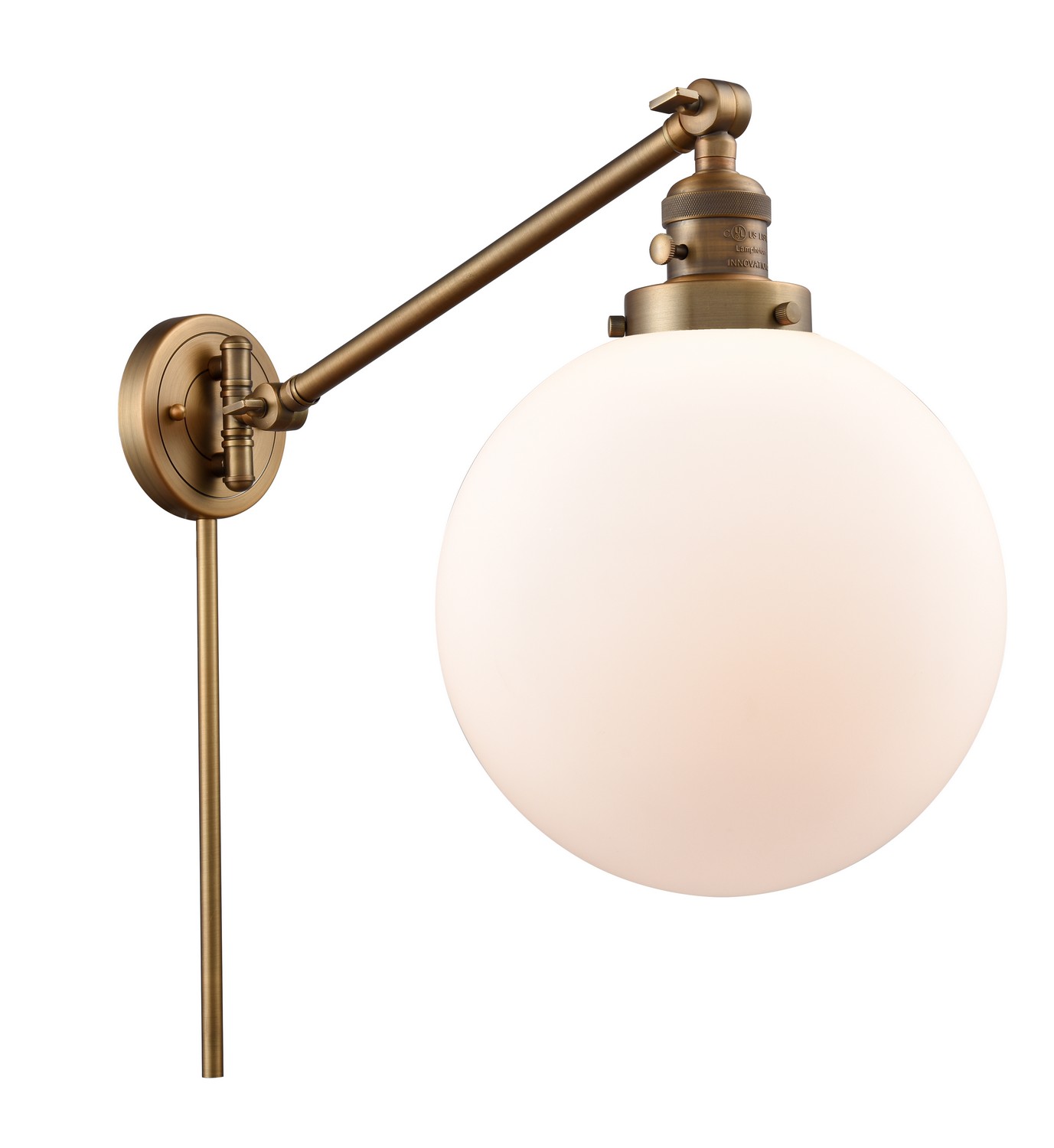 LED Swing Arm by Innovations - Franklin Restoration Collection, Brushed Brass Finish - 237-BB-G201-10-LED