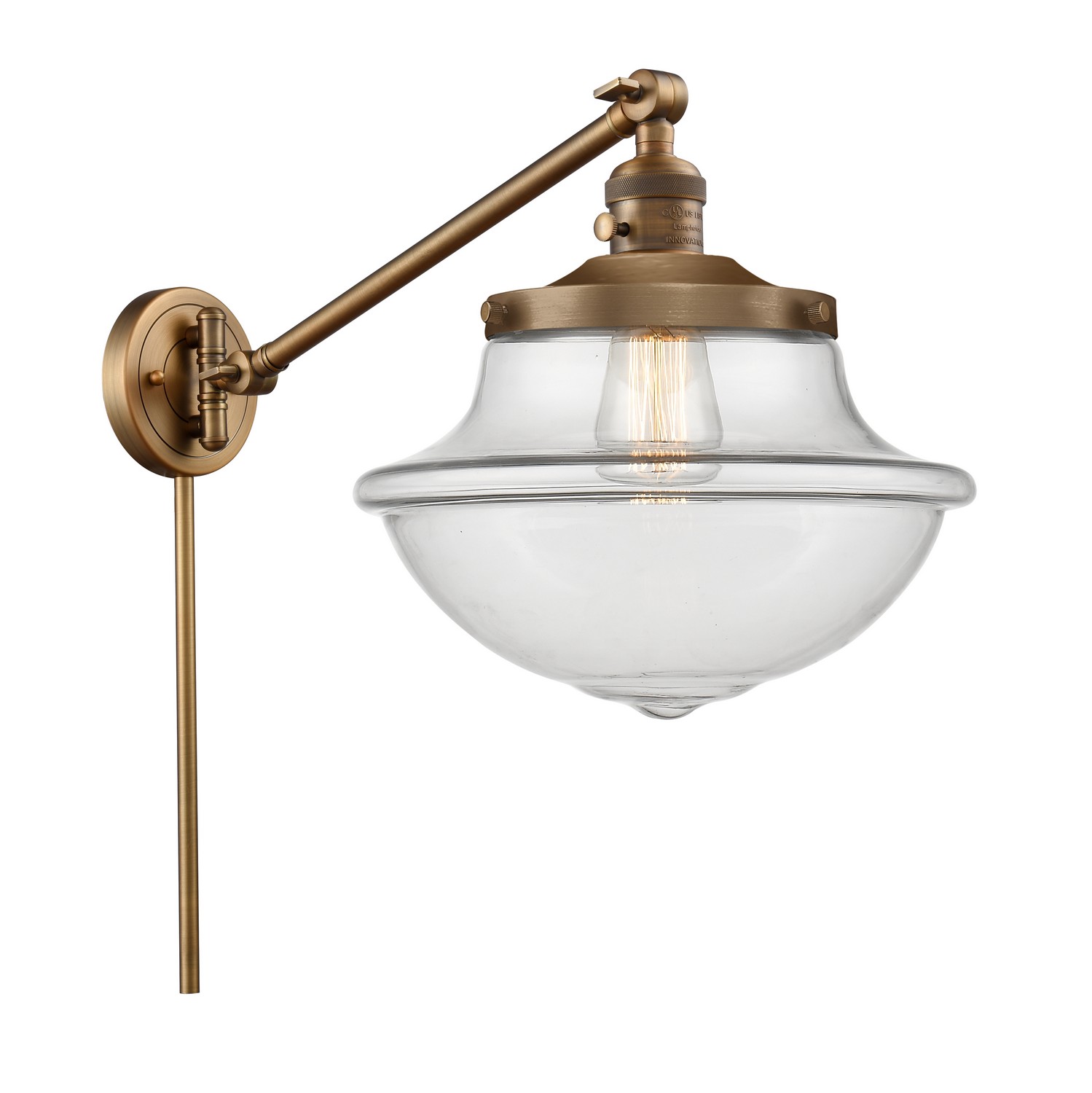 LED Swing Arm by Innovations - Franklin Restoration Collection, Brushed Brass Finish - 237-BB-G542-LED