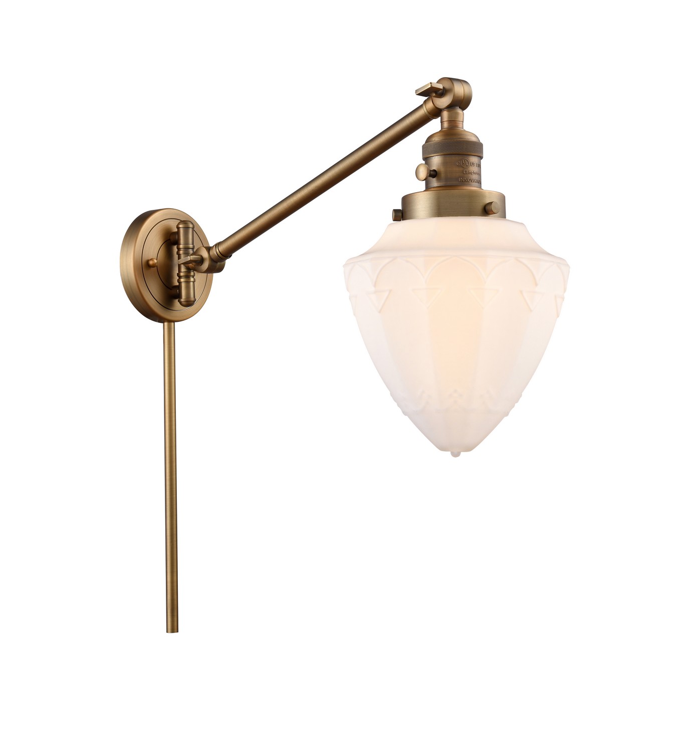 LED Swing Arm by Innovations - Franklin Restoration Collection, Brushed Brass Finish - 237-BB-G661-7-LED