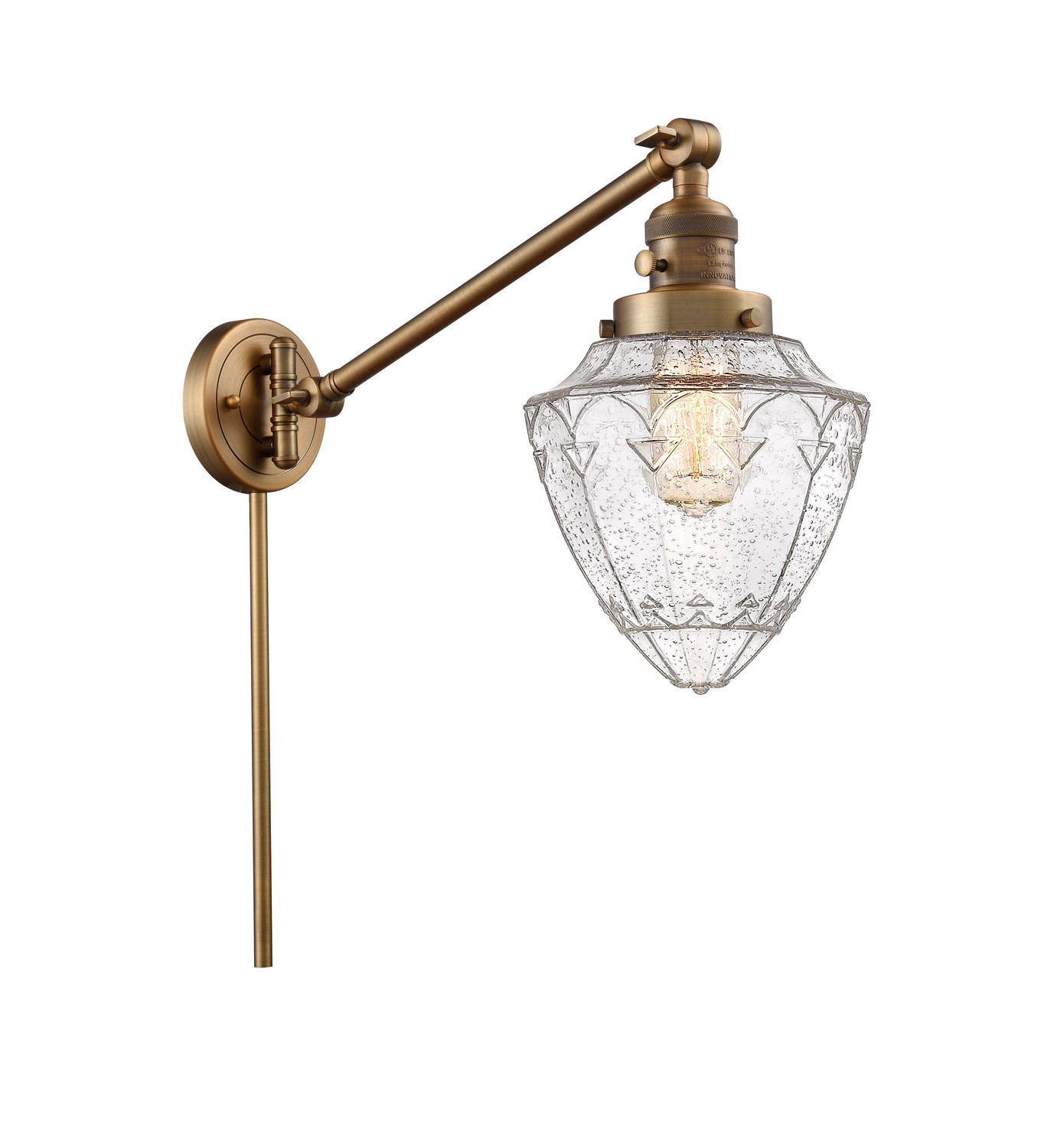 LED Swing Arm by Innovations - Franklin Restoration Collection, Brushed Brass Finish - 237-BB-G664-7-LED