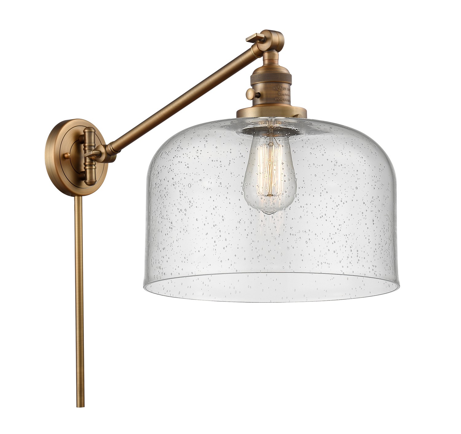 LED Swing Arm by Innovations - Franklin Restoration Collection, Brushed Brass Finish - 237-BB-G74-L-LED