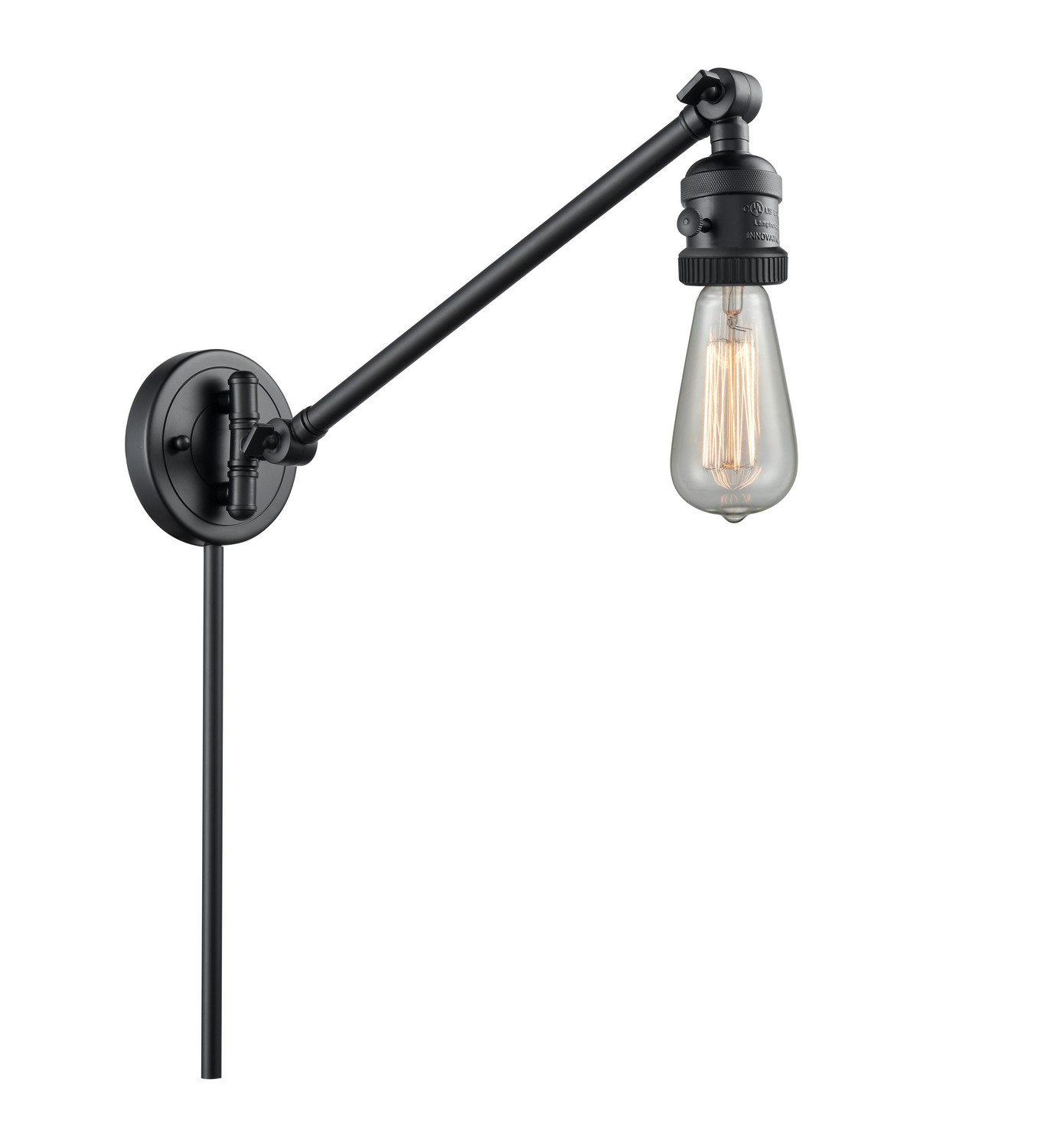 One Light Swing Arm by Innovations - Franklin Restoration Collection, Matte Black Finish - 237-BK